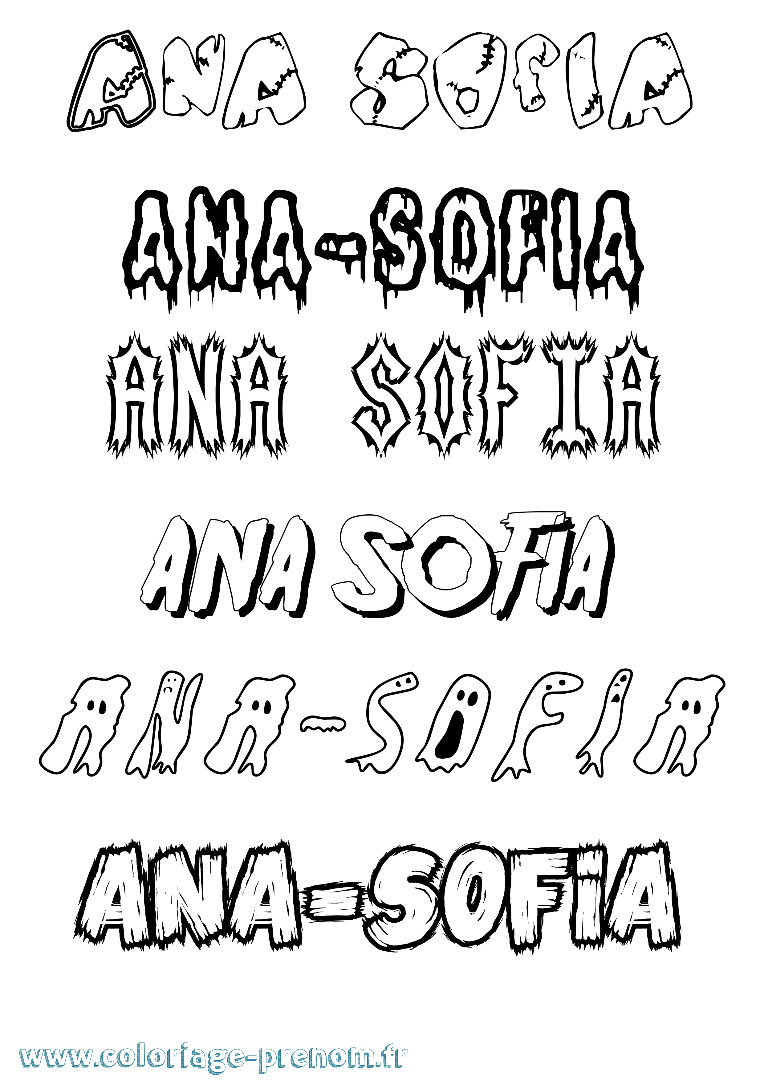 Coloriage Ana-Sofia Frisson Coloriage prénom Ana-Sofia Frisson