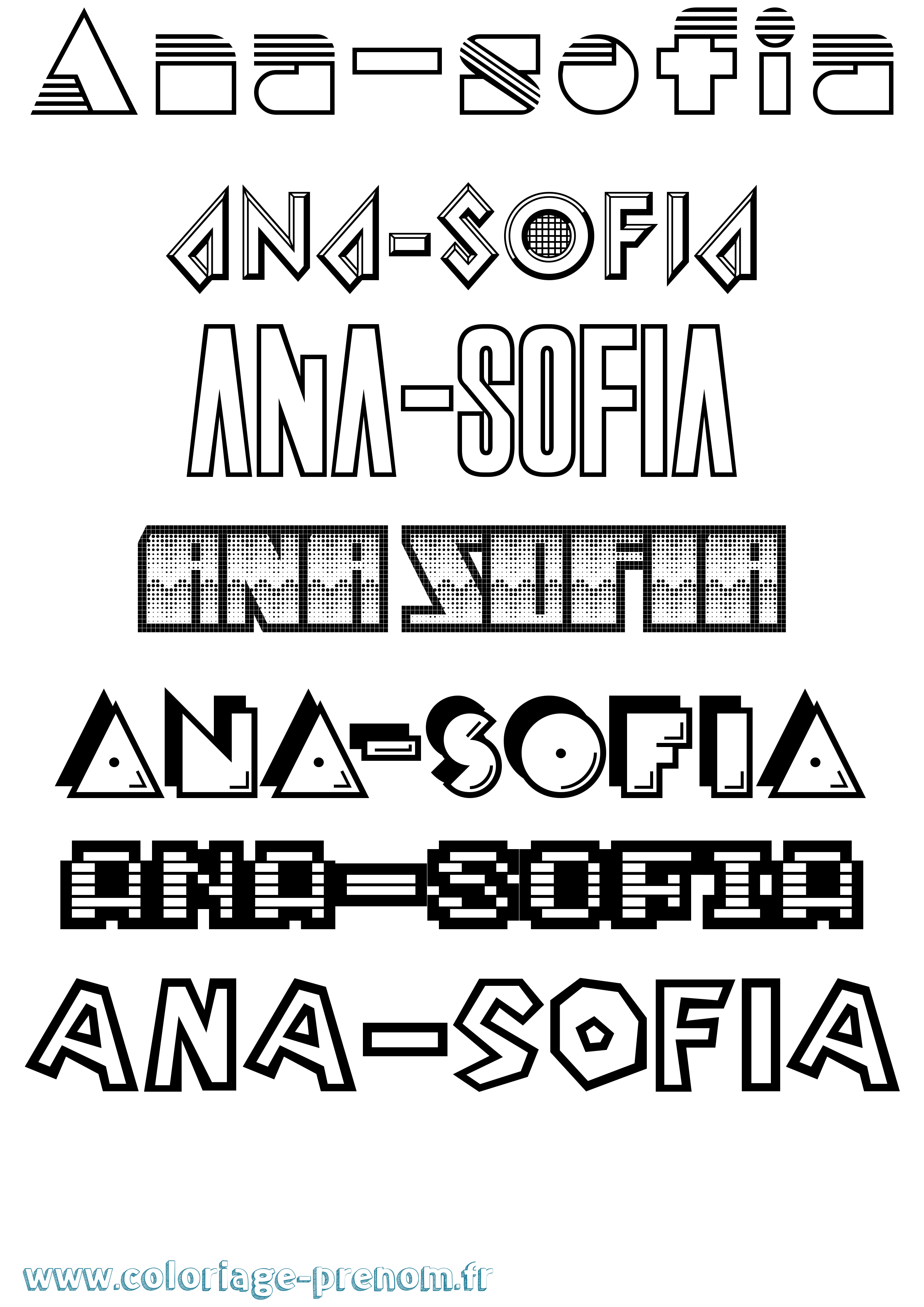 Coloriage Ana-Sofia Jeux Vidéos Coloriage prénom Ana-Sofia Jeux Vidéos