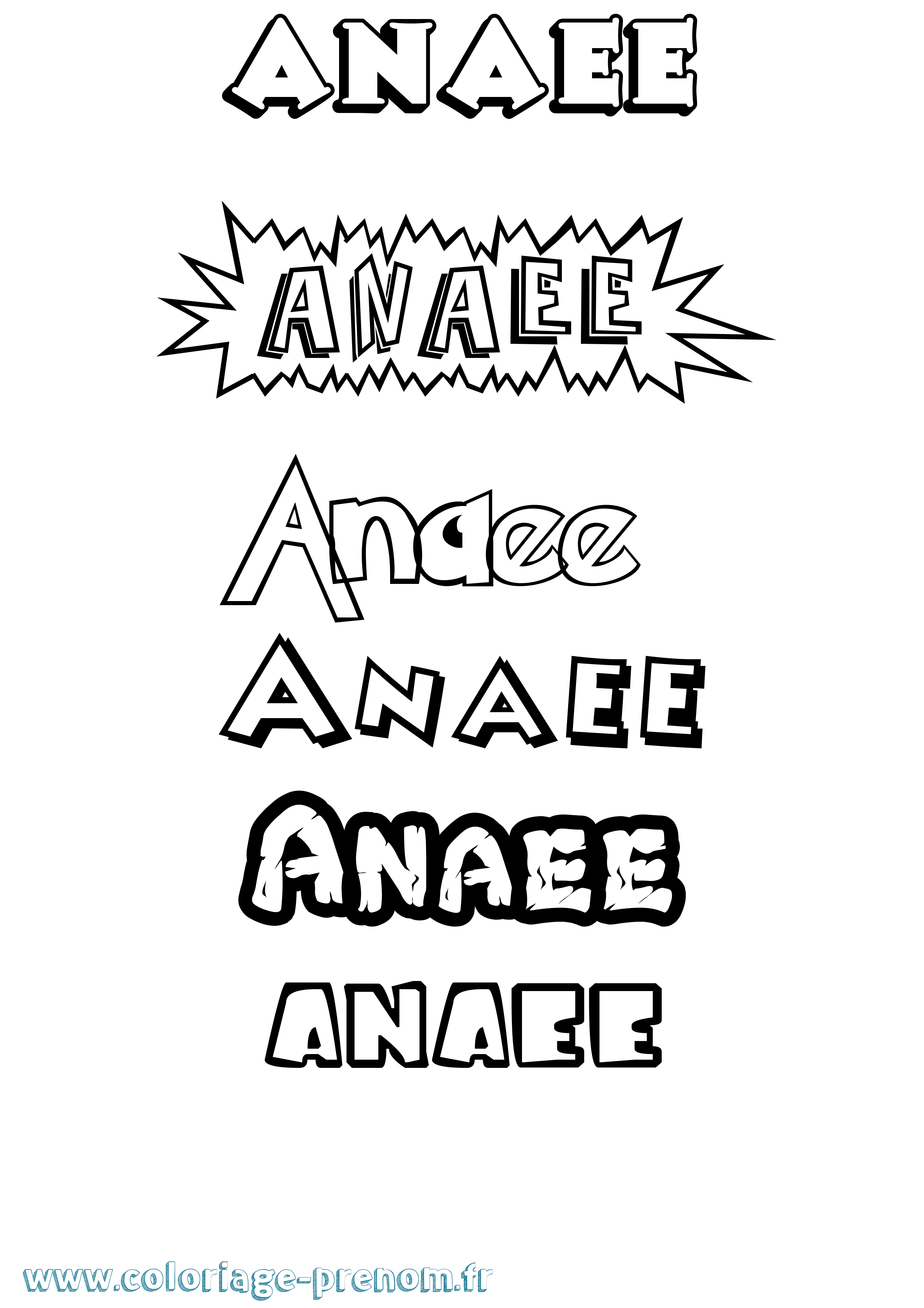 Coloriage Anaee Dessin Animé Coloriage prénom Anaee Dessin Animé