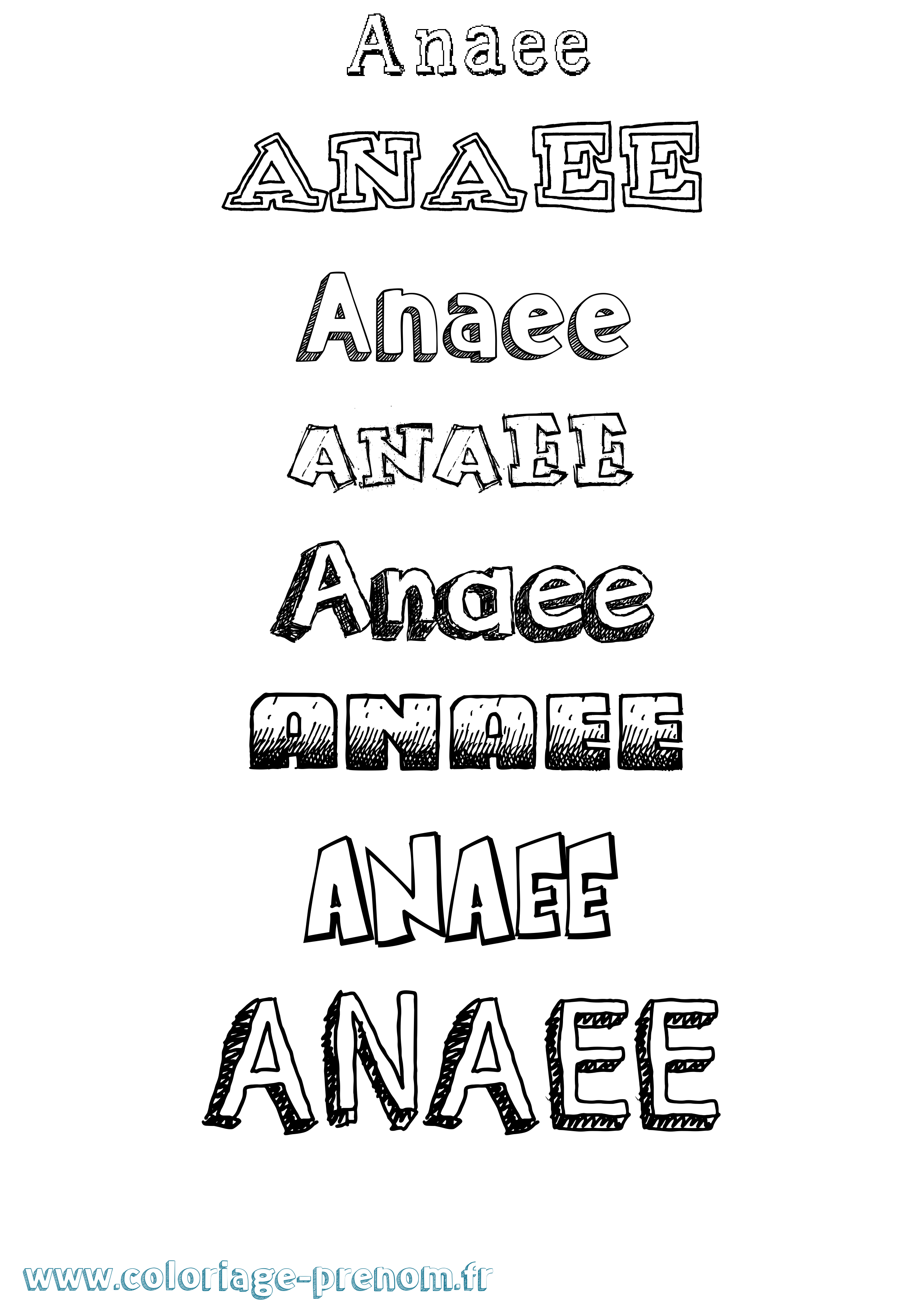 Coloriage Anaee Dessiné Coloriage prénom Anaee Dessiné
