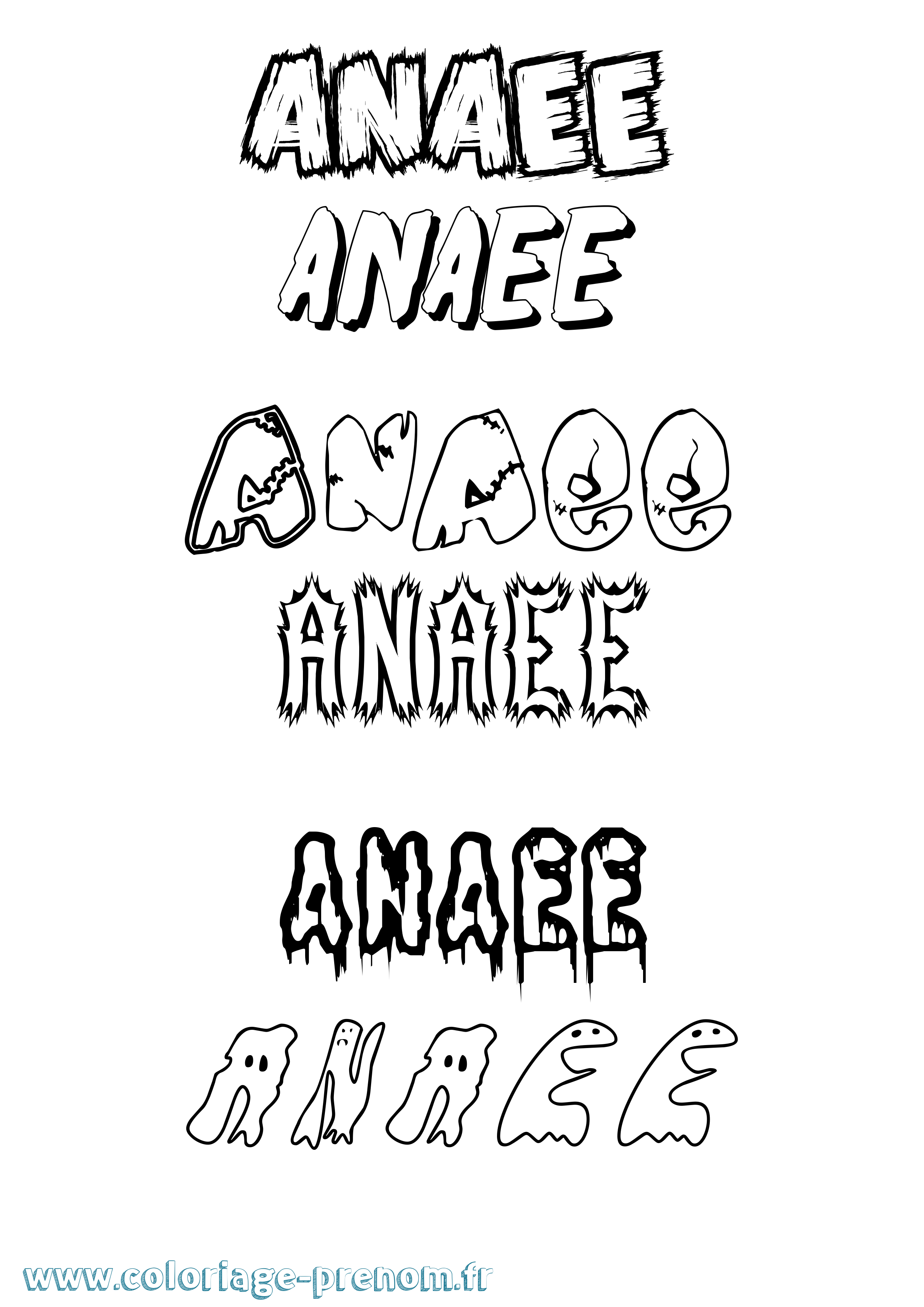 Coloriage Anaee Frisson Coloriage prénom Anaee Frisson