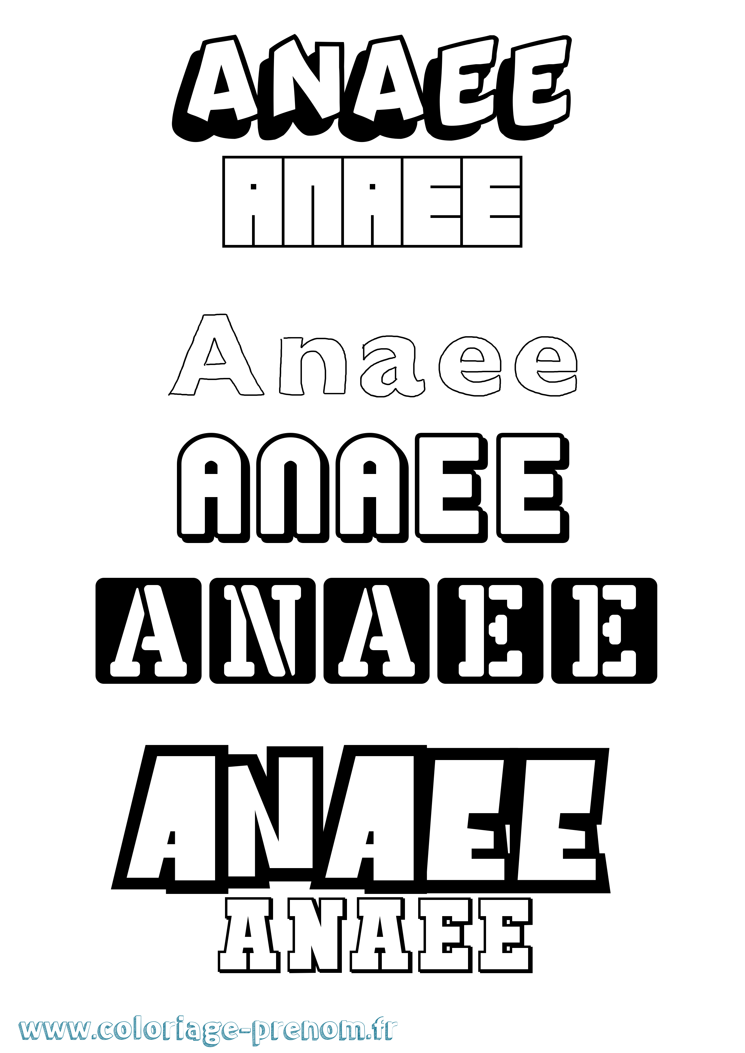 Coloriage Anaee Simple Coloriage prénom Anaee Simple