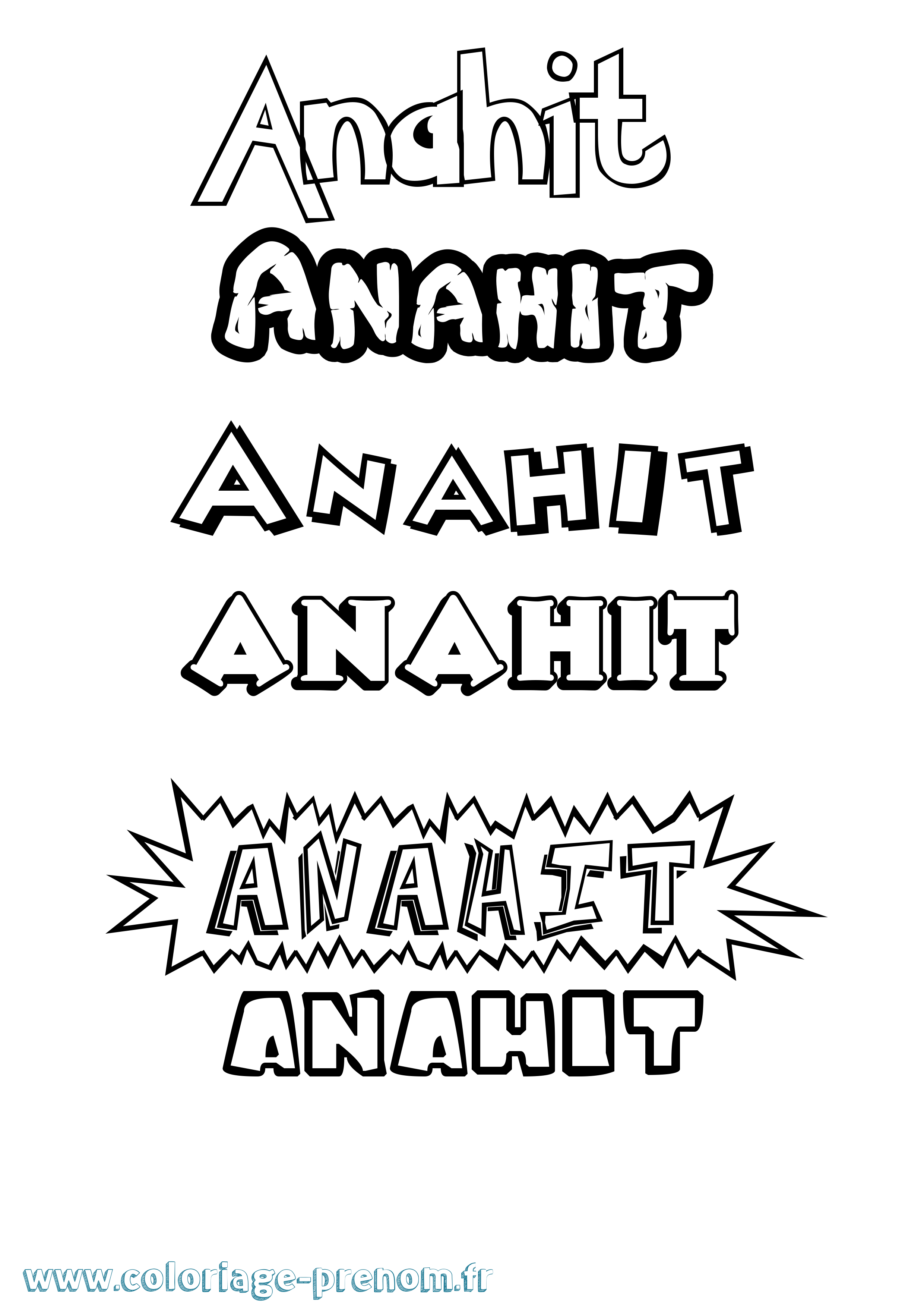 Coloriage Anahit Dessin Animé Coloriage prénom Anahit Dessin Animé