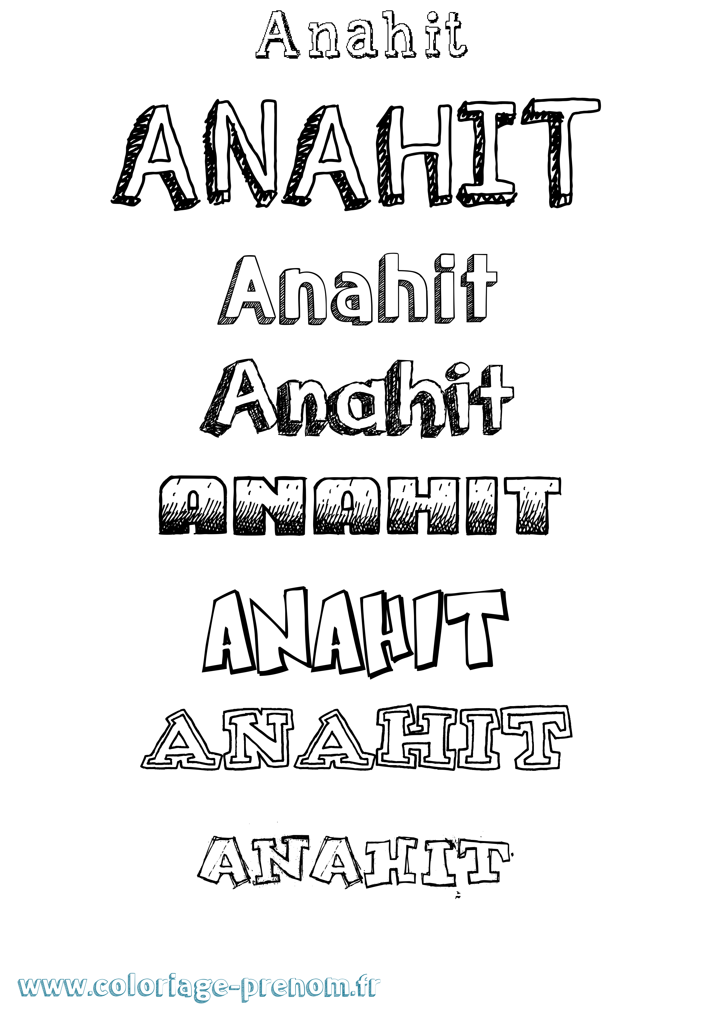 Coloriage Anahit Dessiné Coloriage prénom Anahit Dessiné