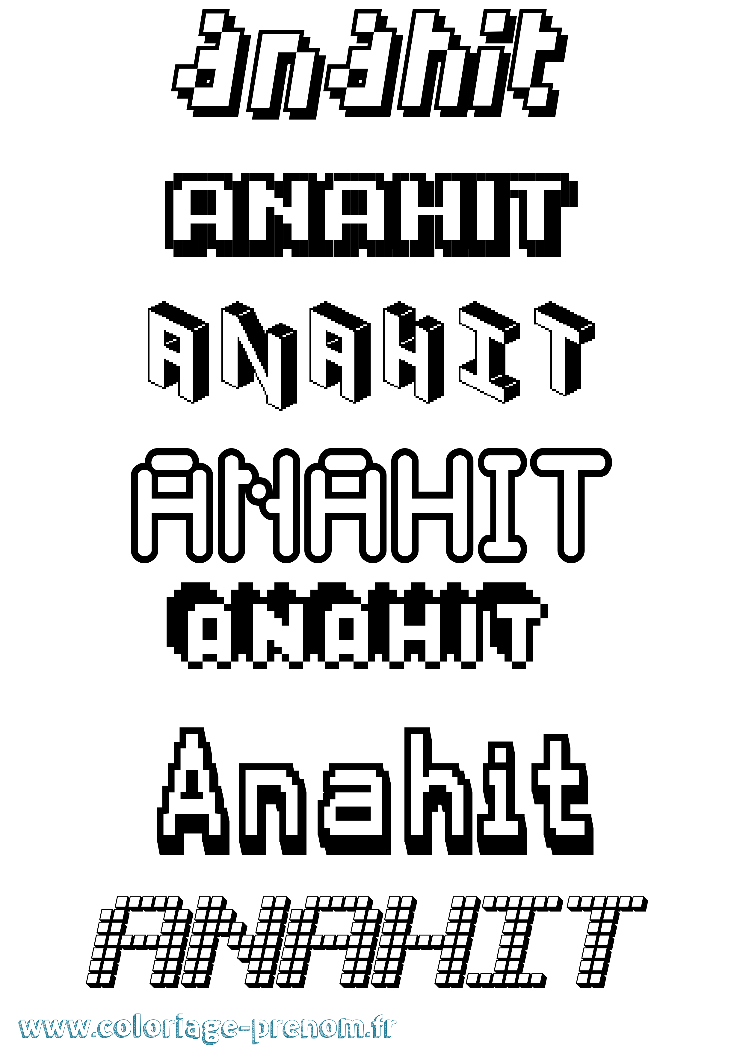 Coloriage Anahit Pixel Coloriage prénom Anahit Pixel