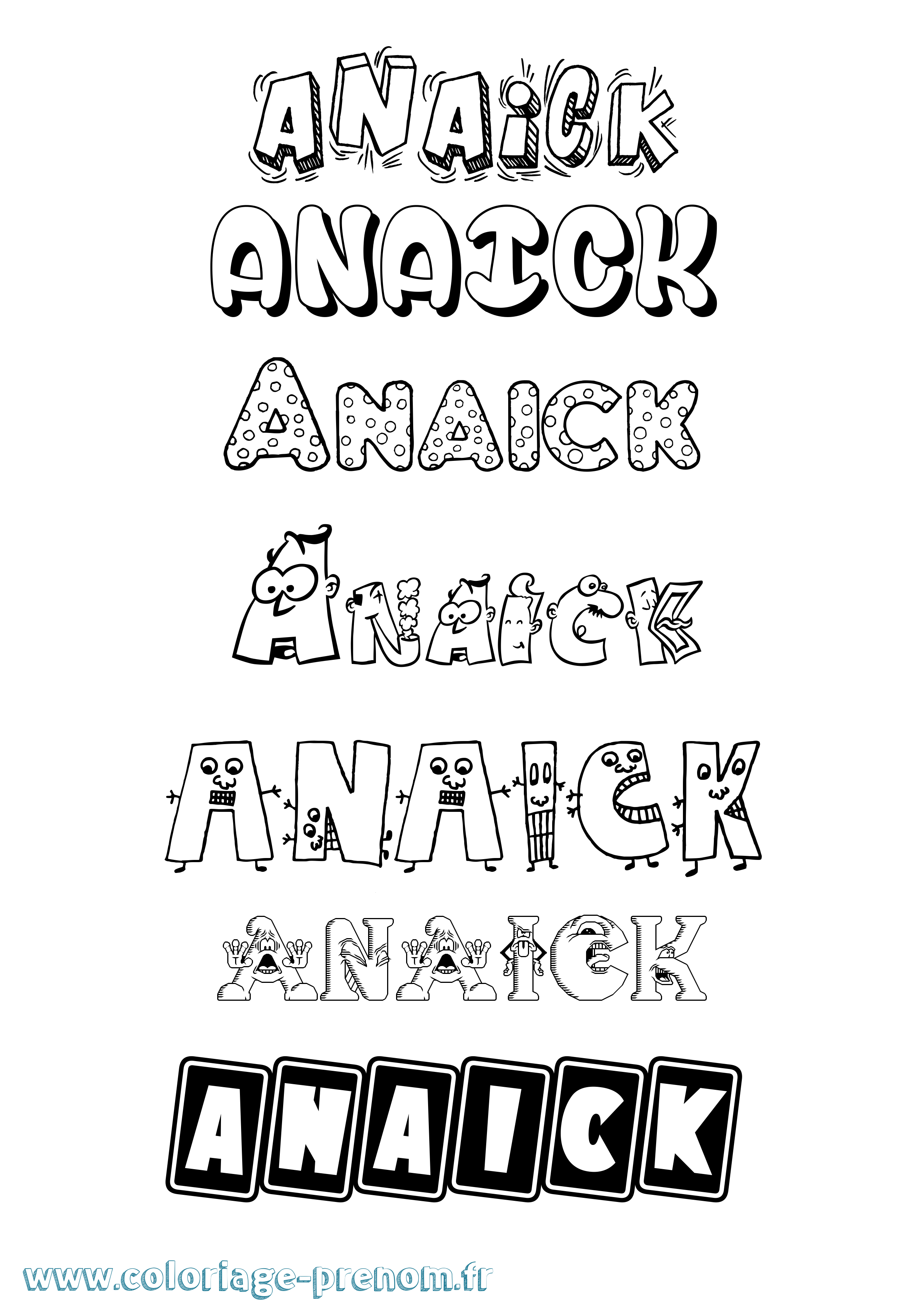 Coloriage Anaick Fun Coloriage prénom Anaick Fun