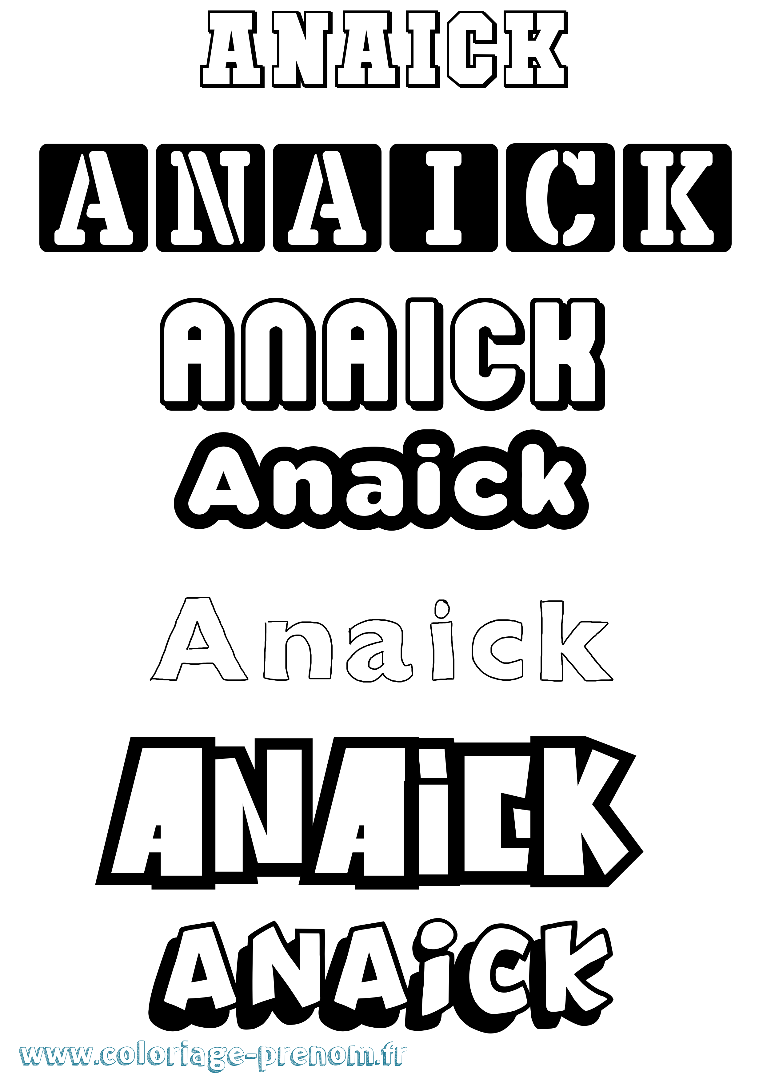 Coloriage Anaick Simple Coloriage prénom Anaick Simple