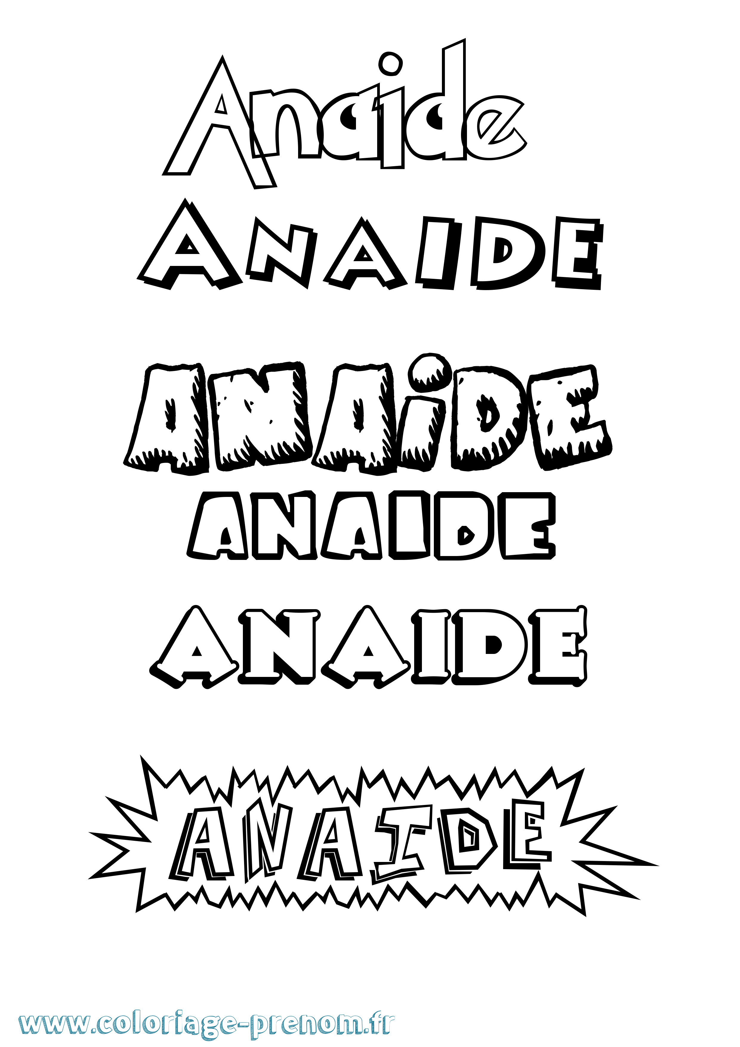 Coloriage Anaide Dessin Animé Coloriage prénom Anaide Dessin Animé