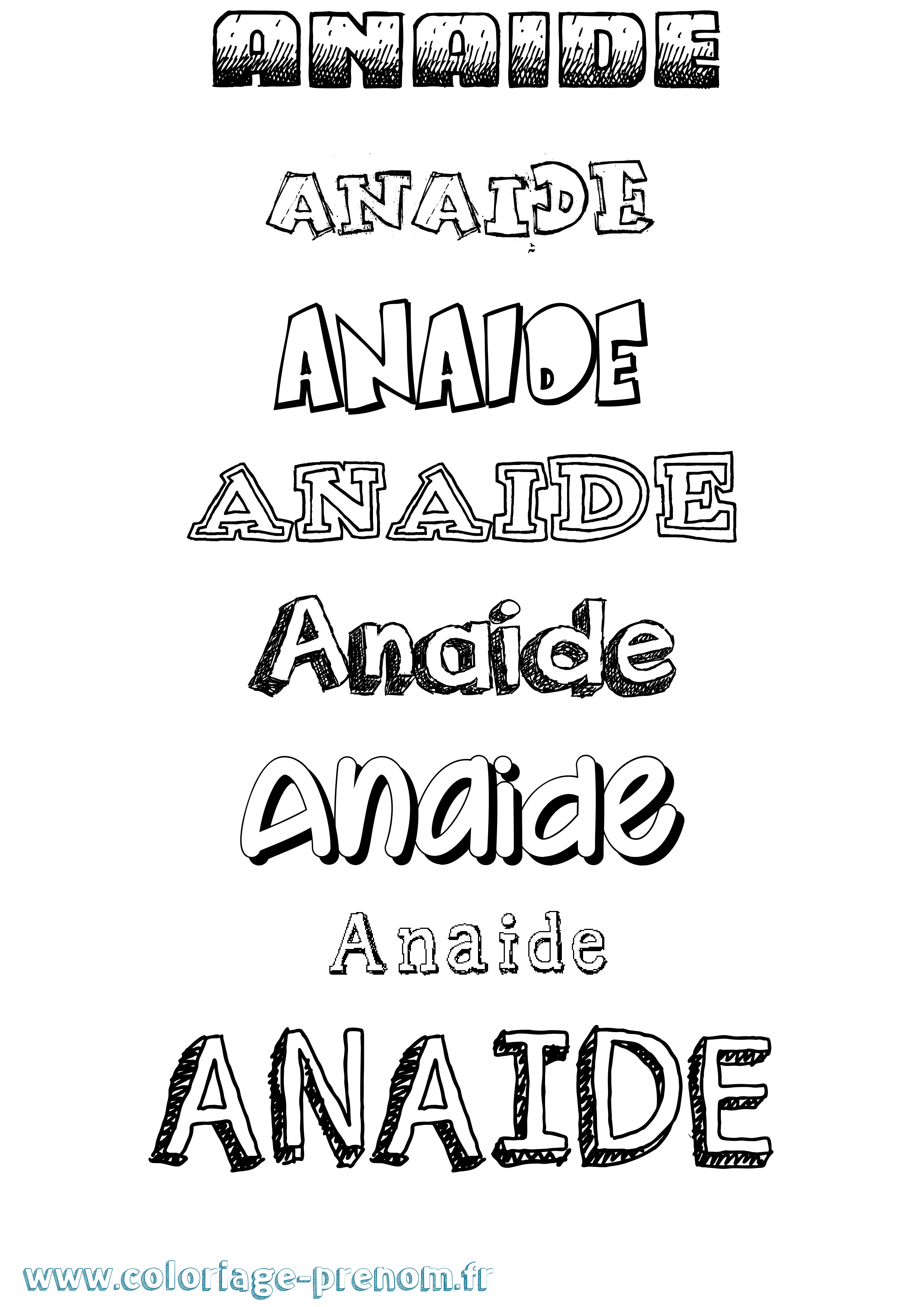 Coloriage Anaide Dessiné Coloriage prénom Anaide Dessiné