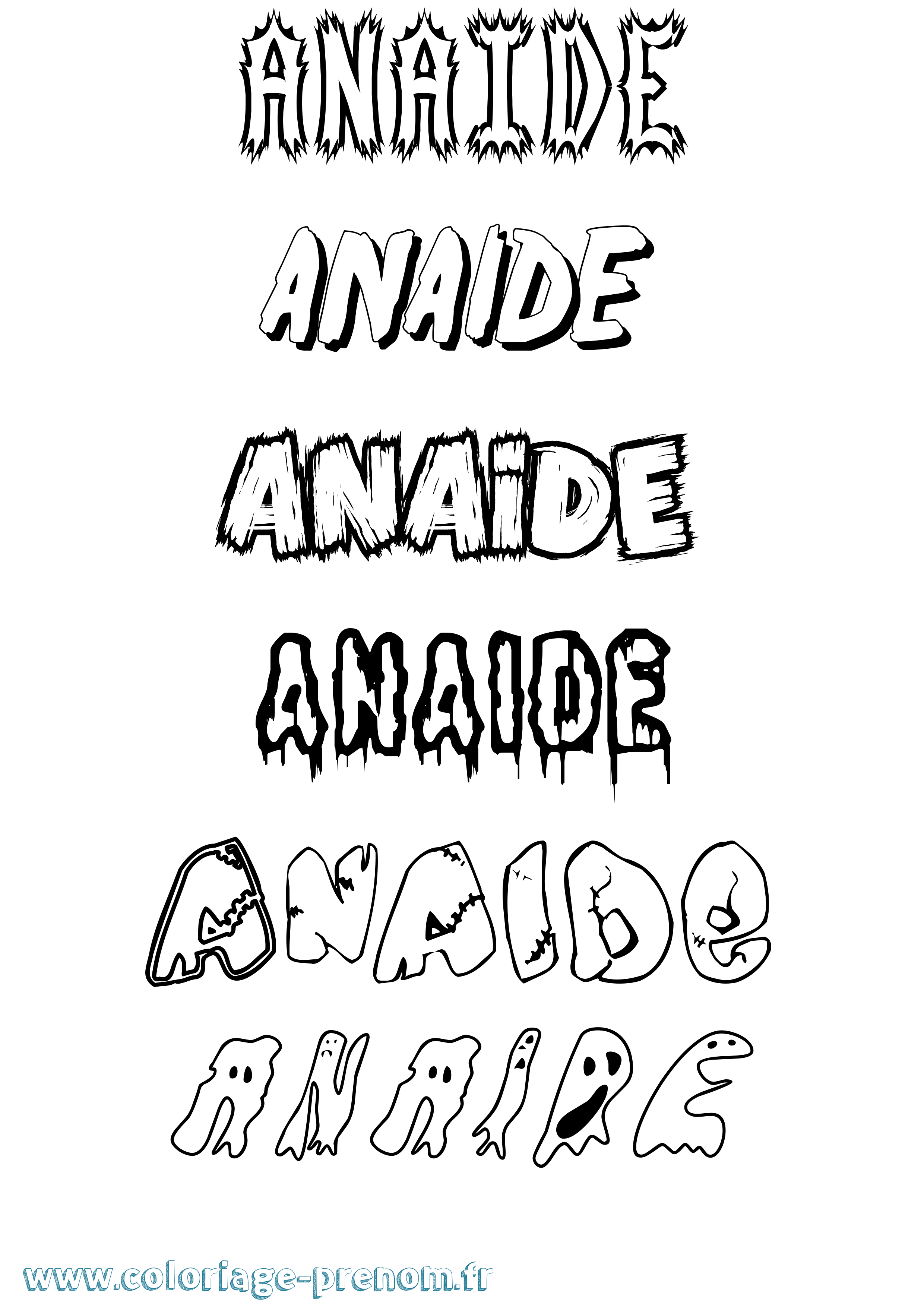 Coloriage Anaide Frisson Coloriage prénom Anaide Frisson