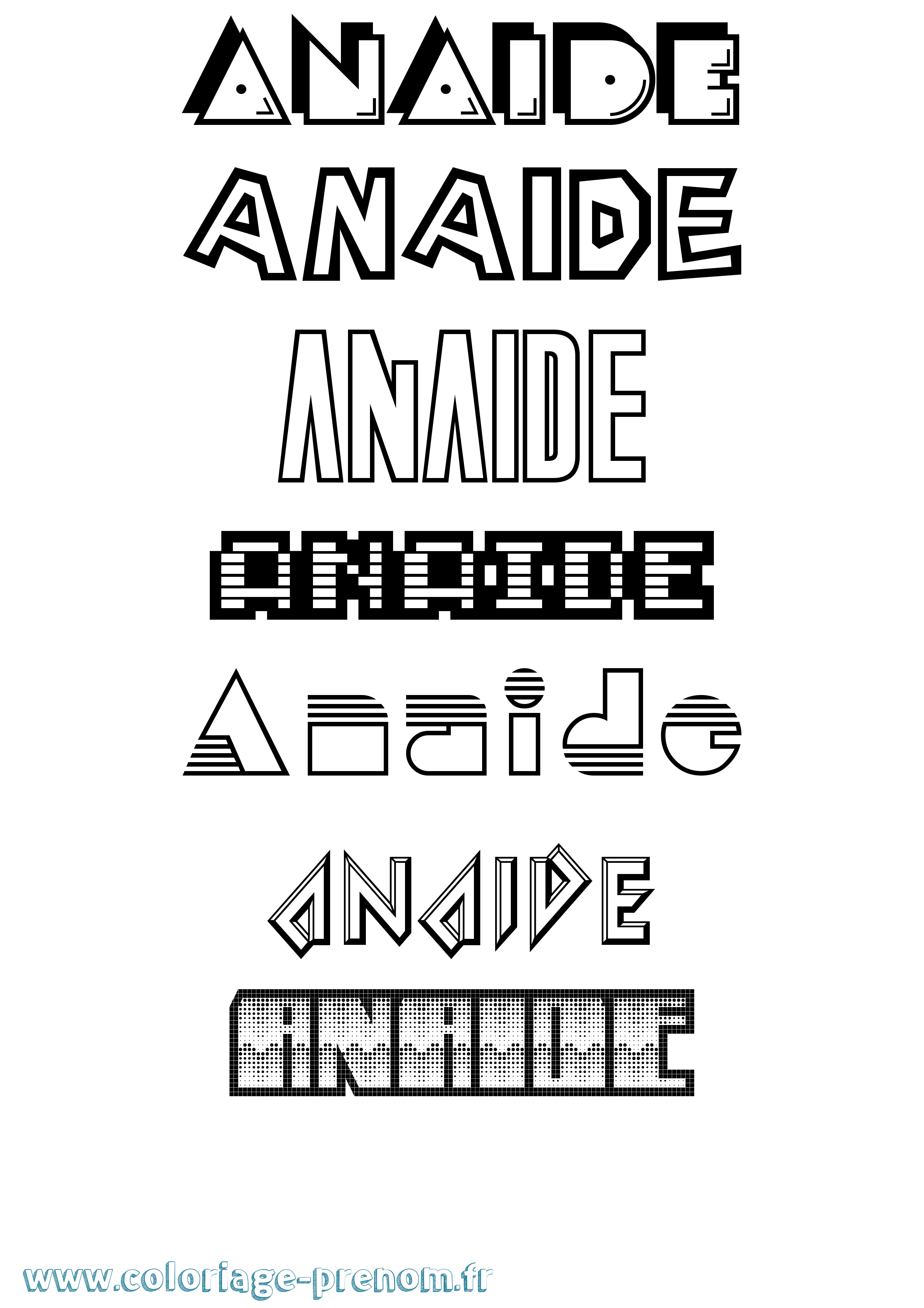 Coloriage Anaide Jeux Vidéos Coloriage prénom Anaide Jeux Vidéos