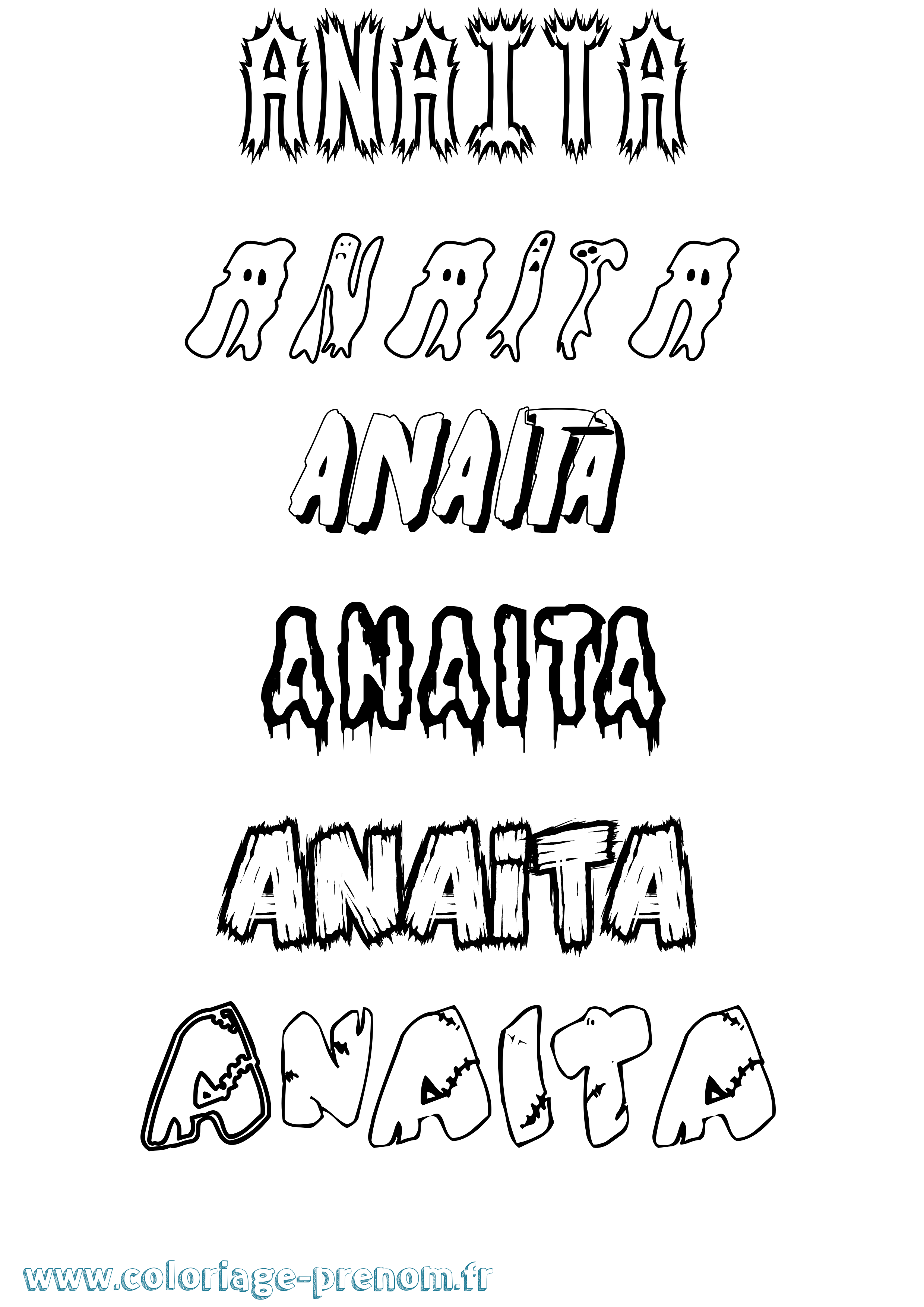 Coloriage Anaita Frisson Coloriage prénom Anaita Frisson