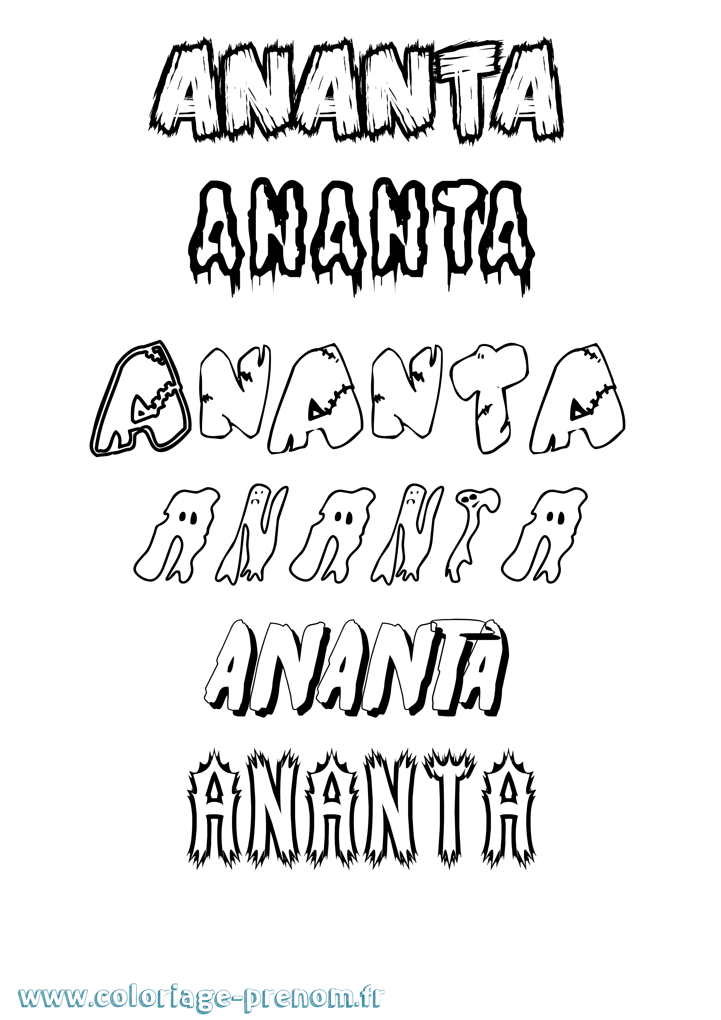 Coloriage Ananta Frisson Coloriage prénom Ananta Frisson