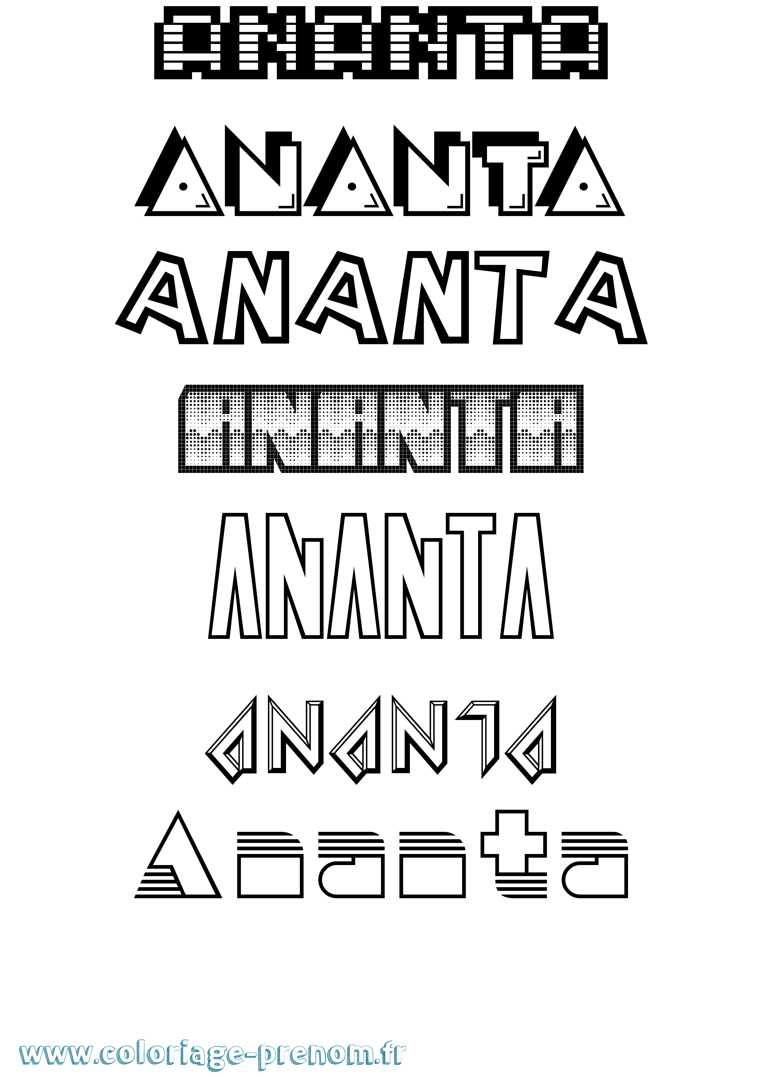 Coloriage Ananta Jeux Vidéos Coloriage prénom Ananta Jeux Vidéos