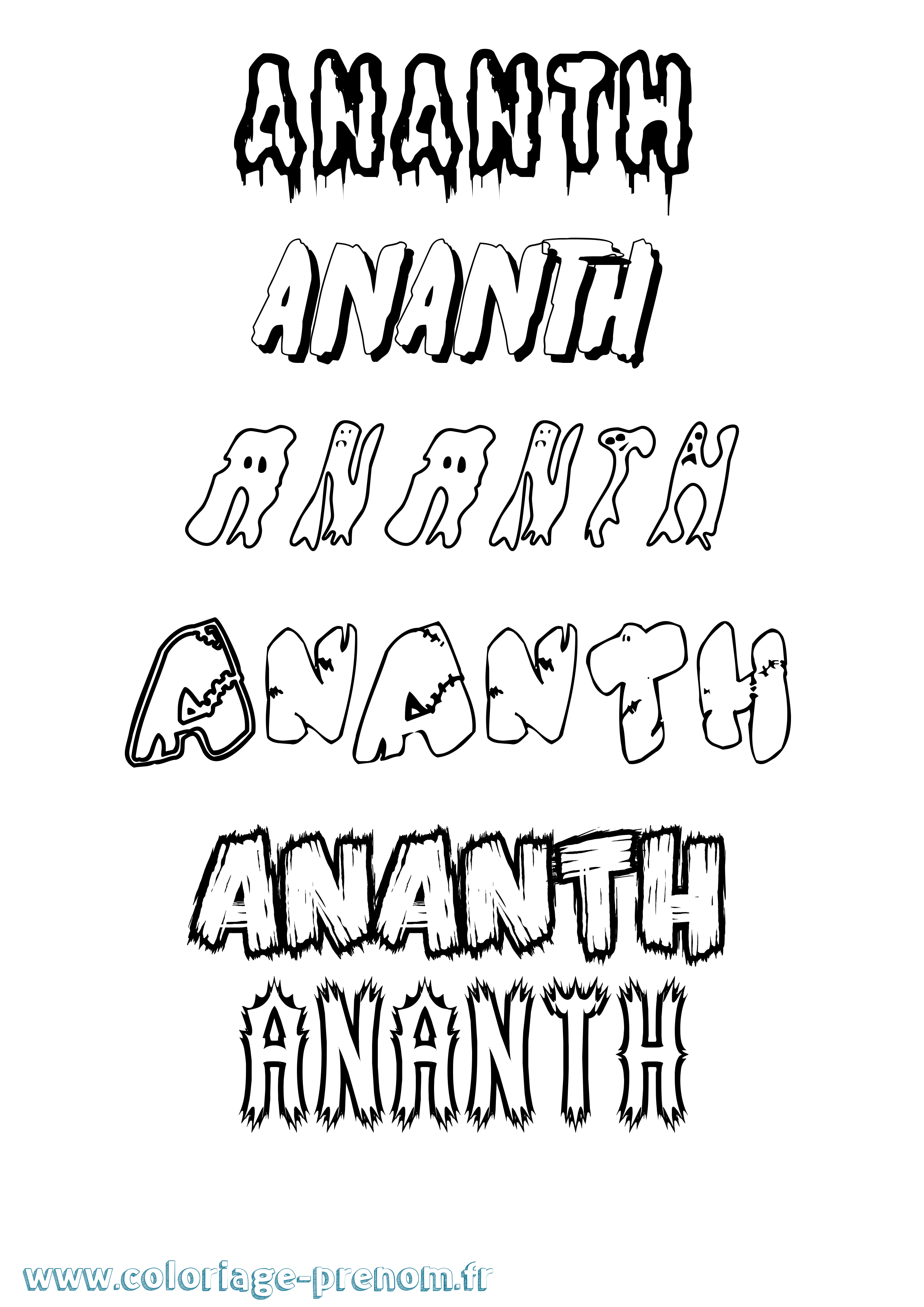 Coloriage Ananth Frisson Coloriage prénom Ananth Frisson