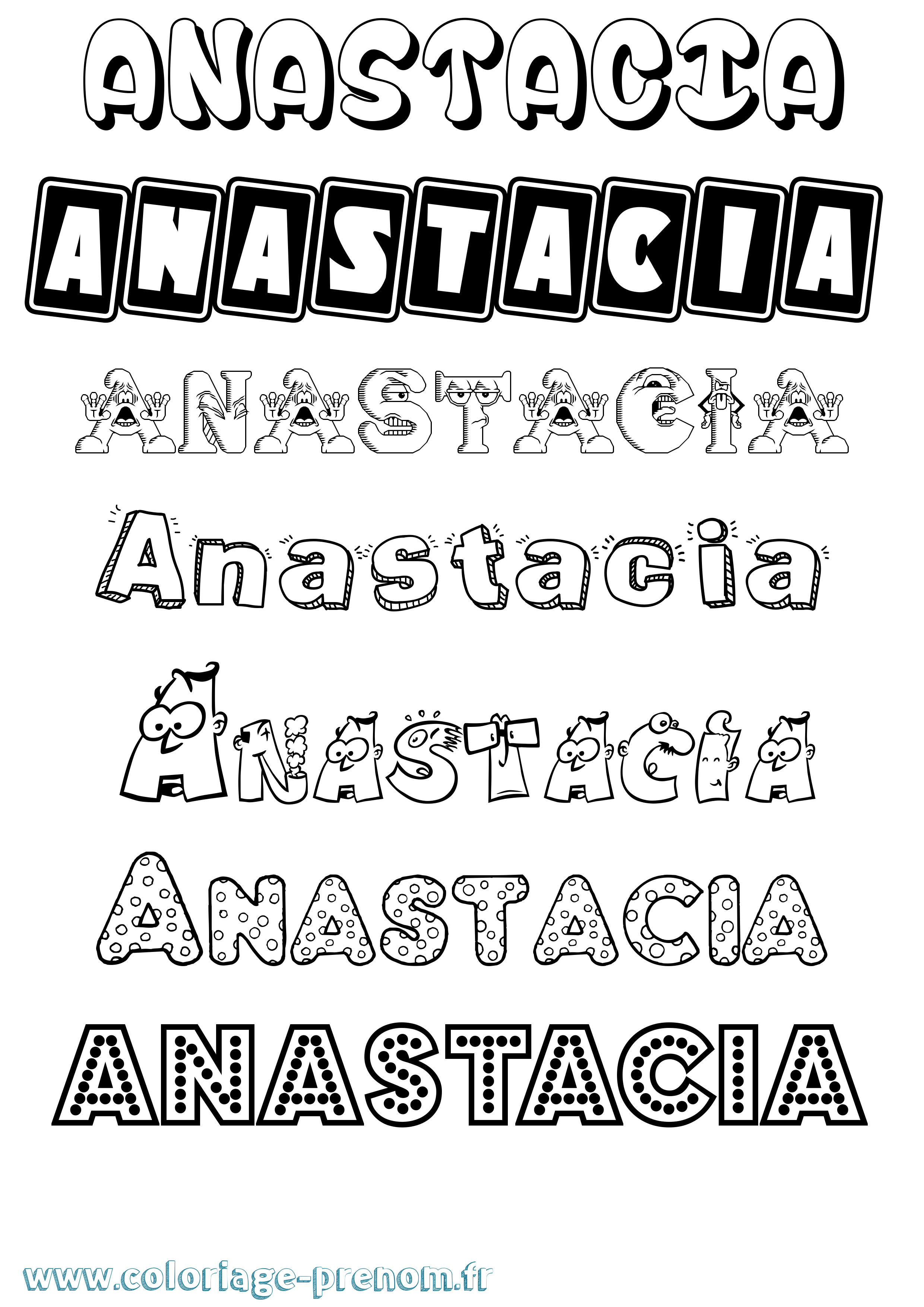 Coloriage Anastacia Fun Coloriage prénom Anastacia Fun