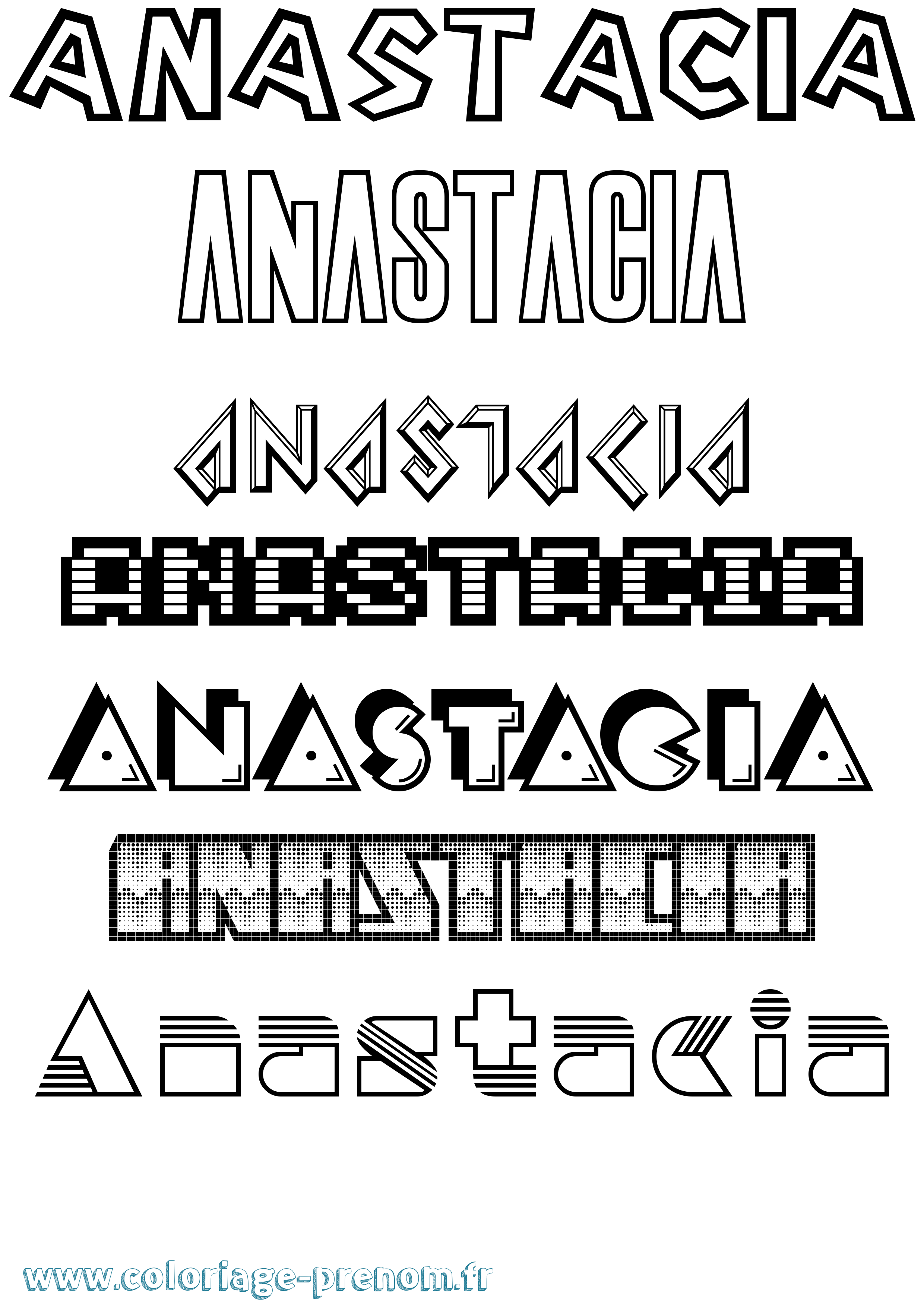 Coloriage Anastacia Jeux Vidéos Coloriage prénom Anastacia Jeux Vidéos