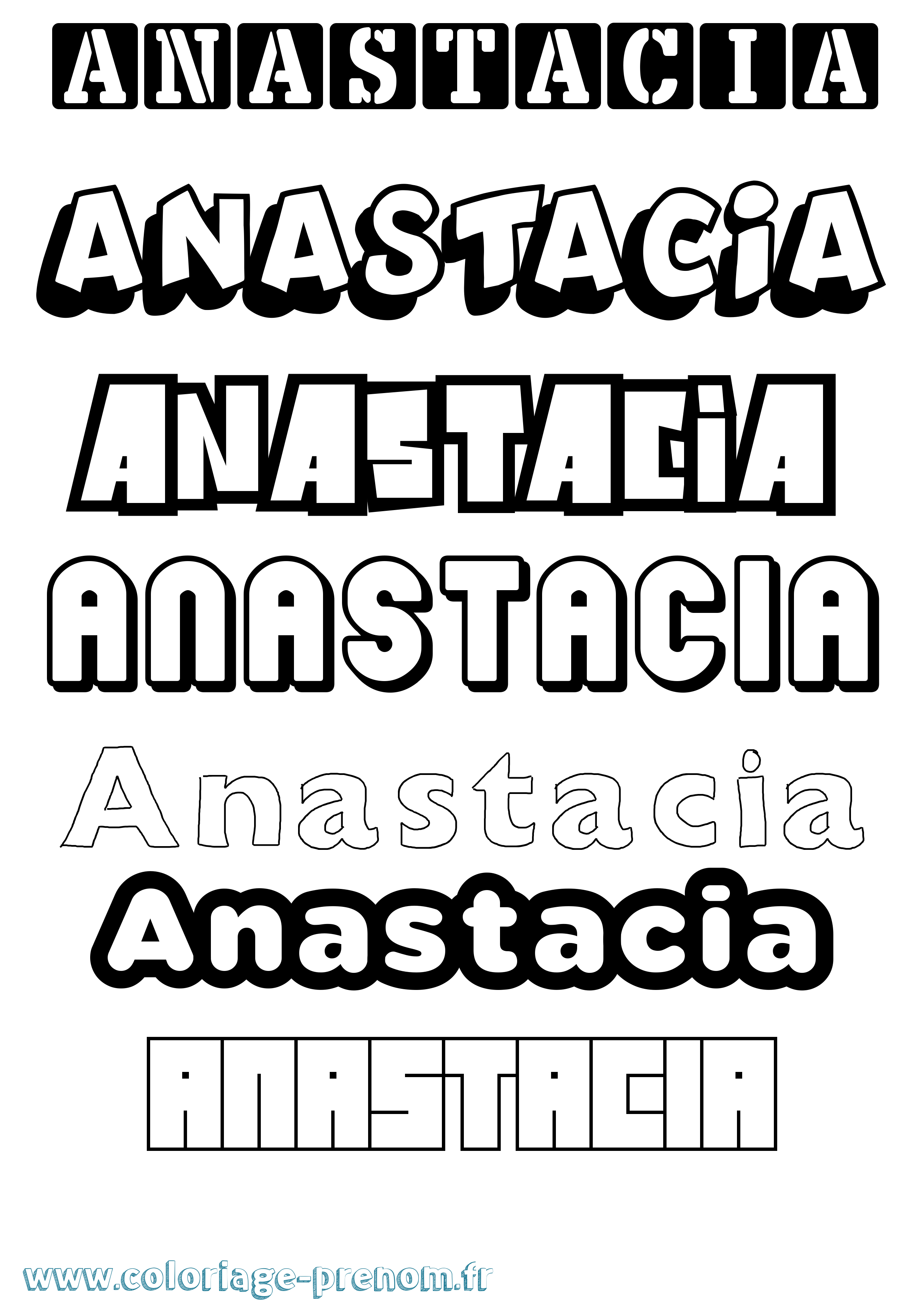 Coloriage Anastacia Simple Coloriage prénom Anastacia Simple