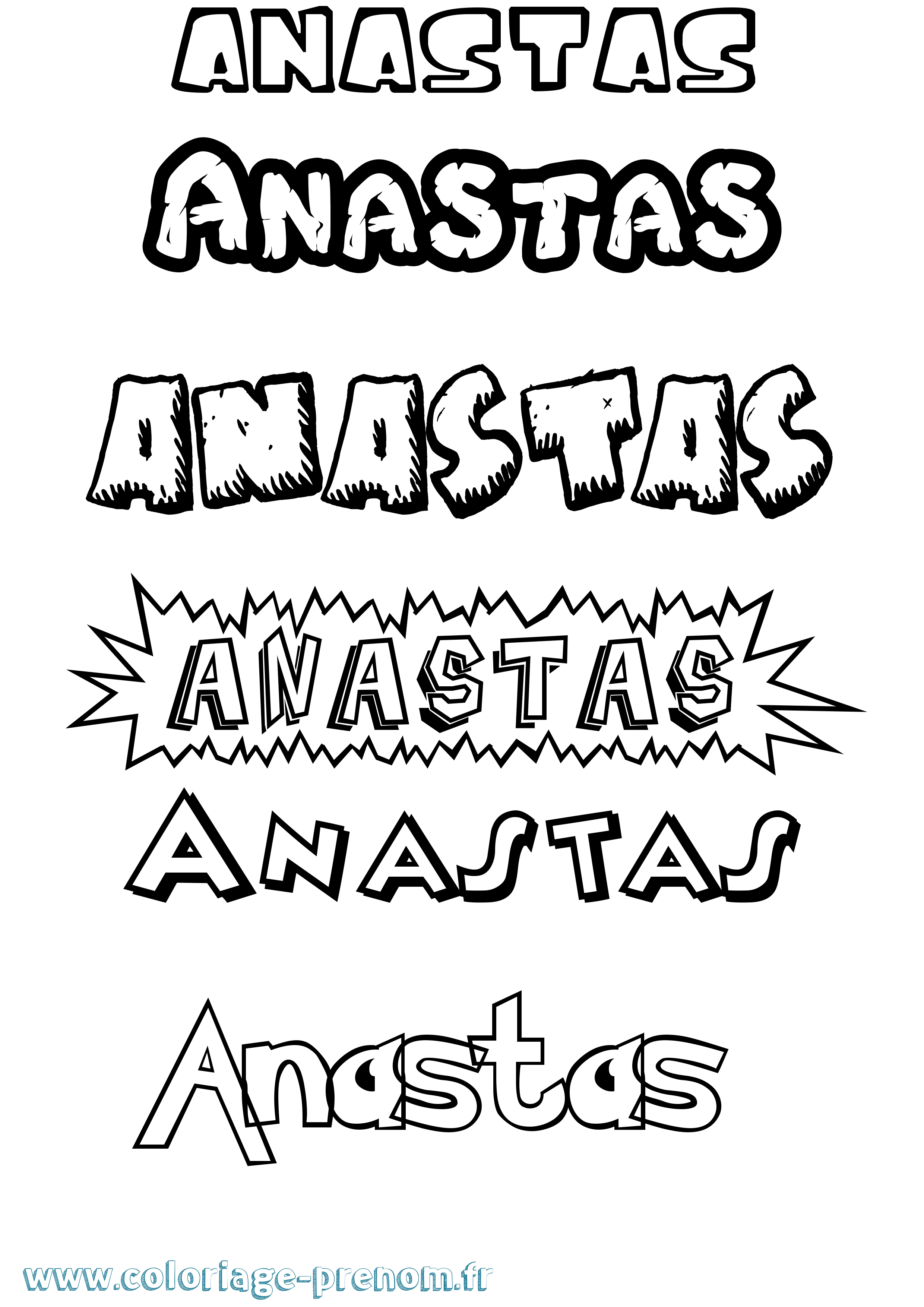 Coloriage Anastas Dessin Animé Coloriage prénom Anastas Dessin Animé