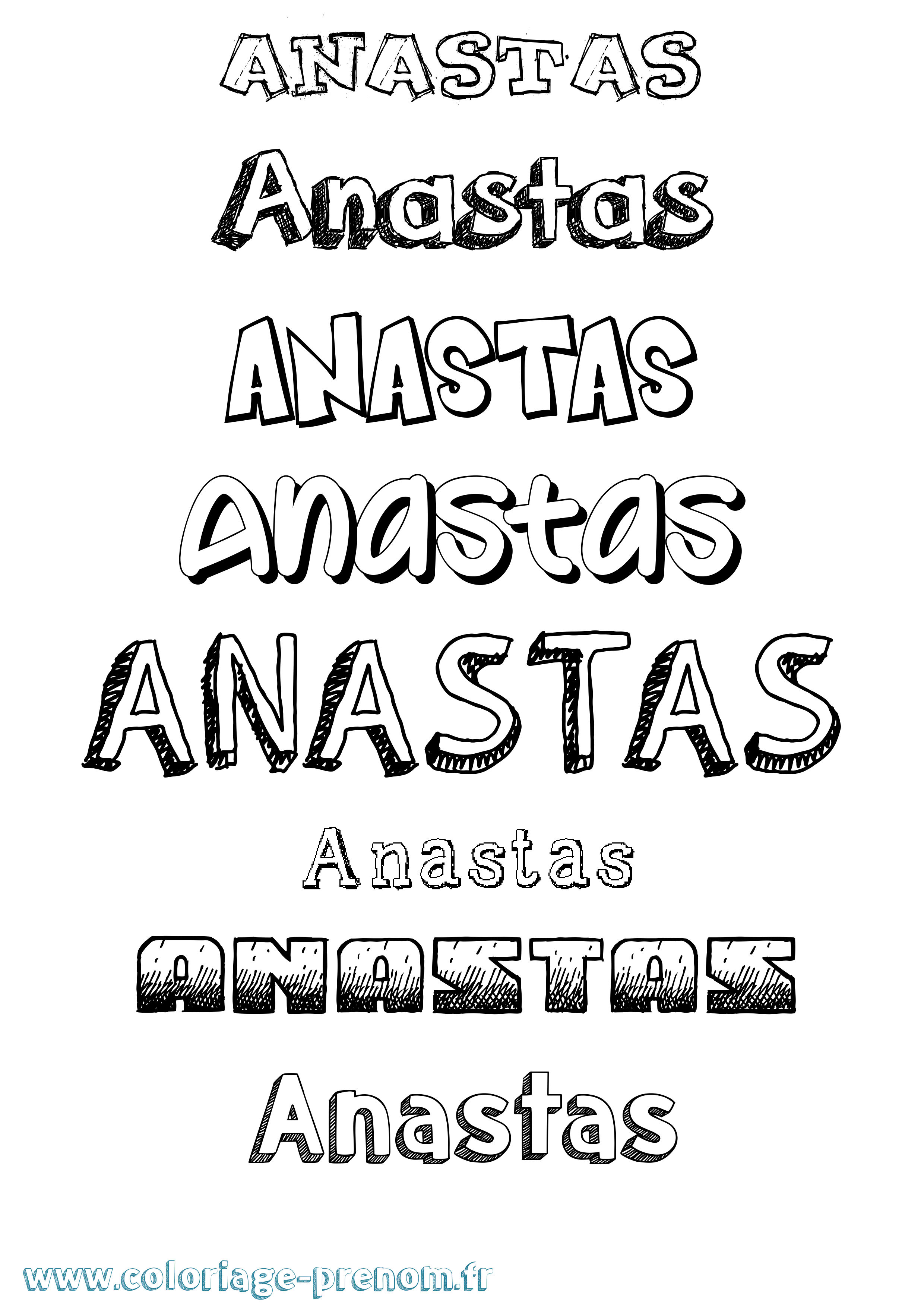 Coloriage Anastas Dessiné Coloriage prénom Anastas Dessiné
