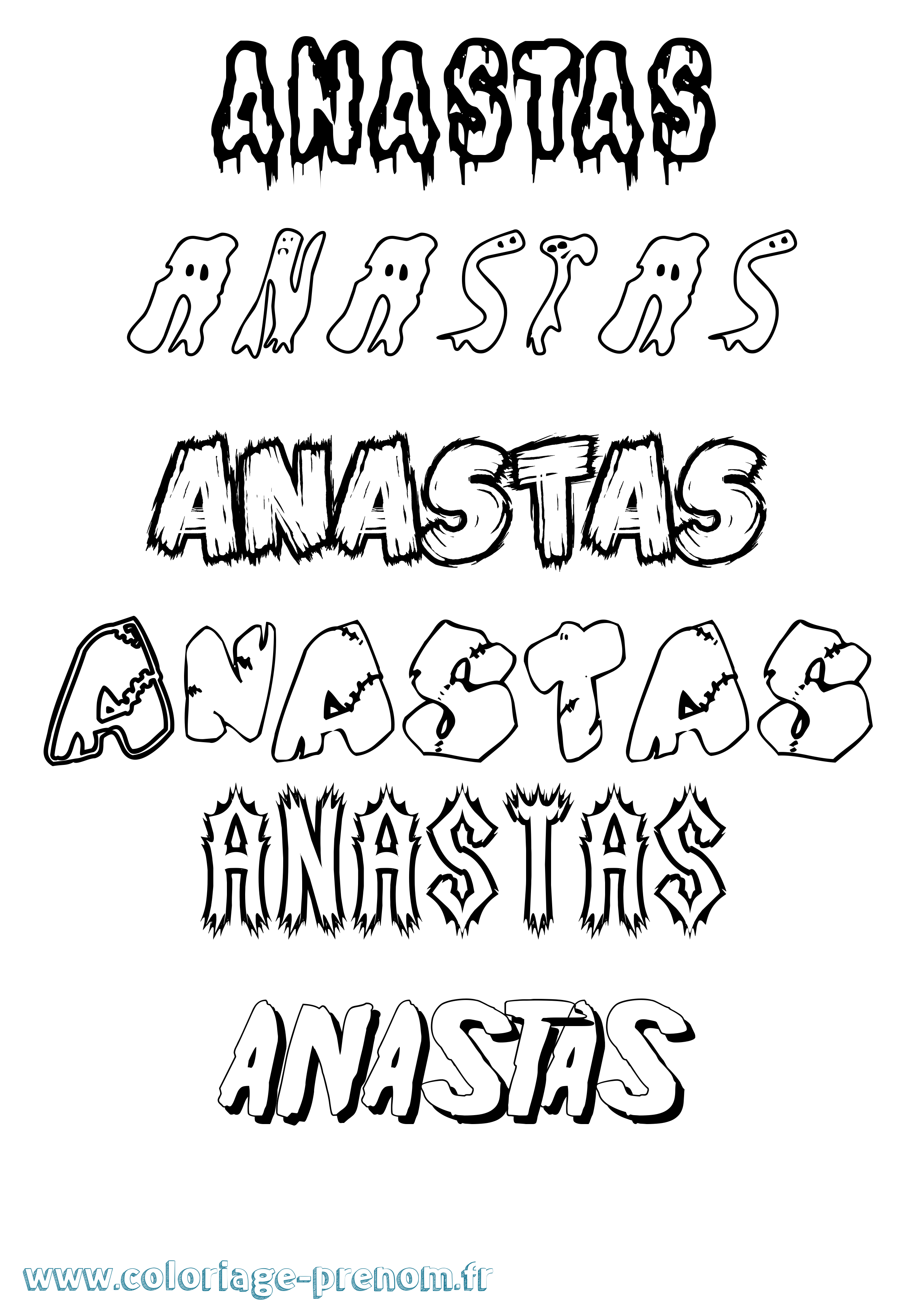 Coloriage Anastas Frisson Coloriage prénom Anastas Frisson