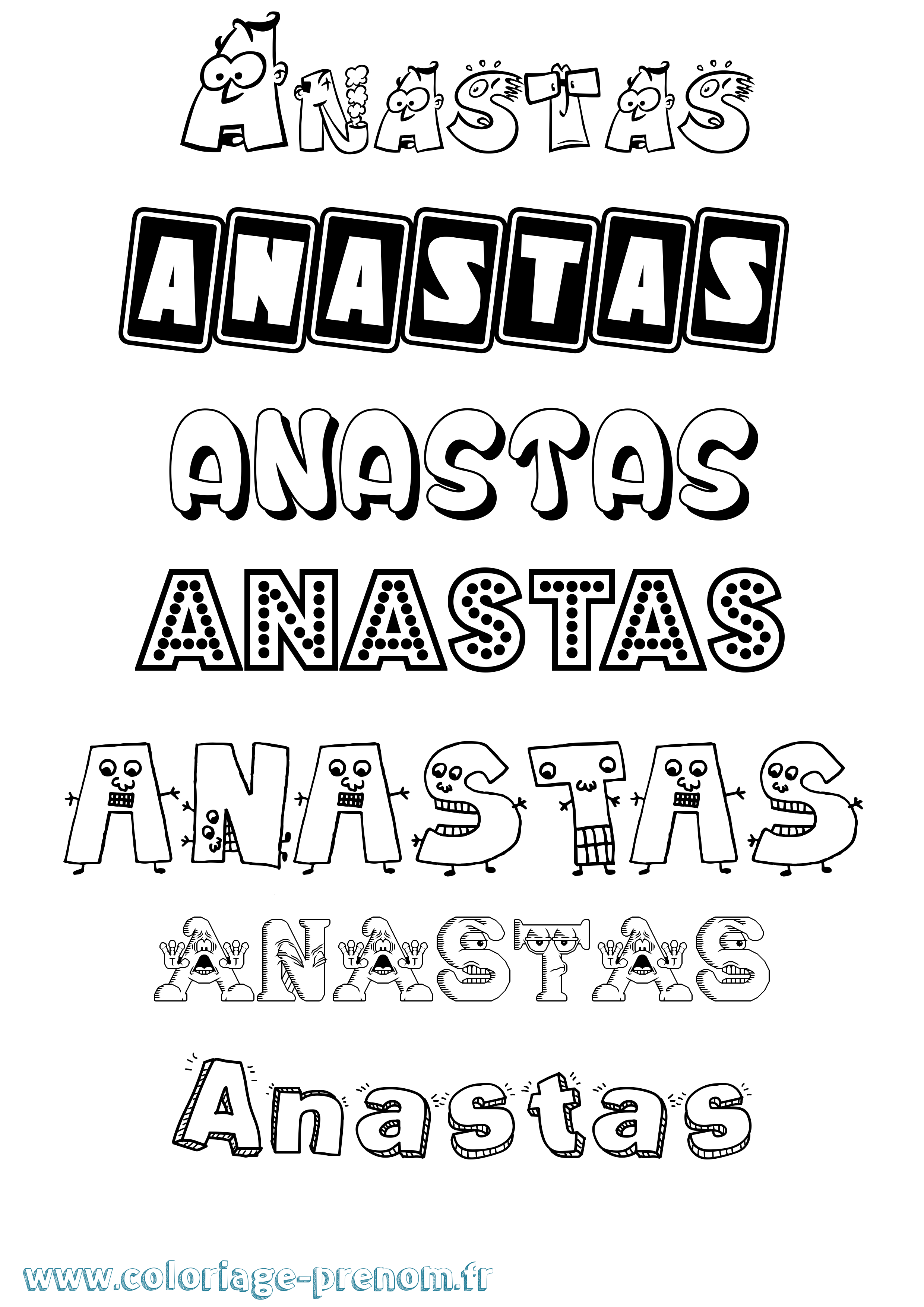 Coloriage Anastas Fun Coloriage prénom Anastas Fun