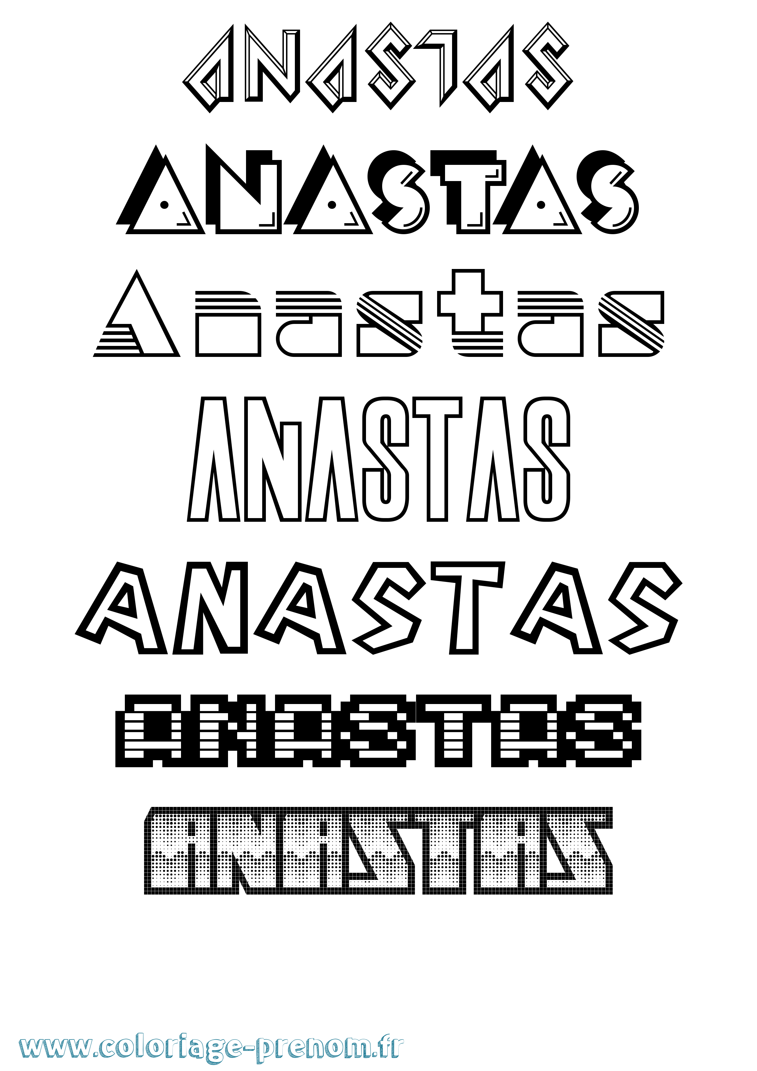 Coloriage Anastas Jeux Vidéos Coloriage prénom Anastas Jeux Vidéos