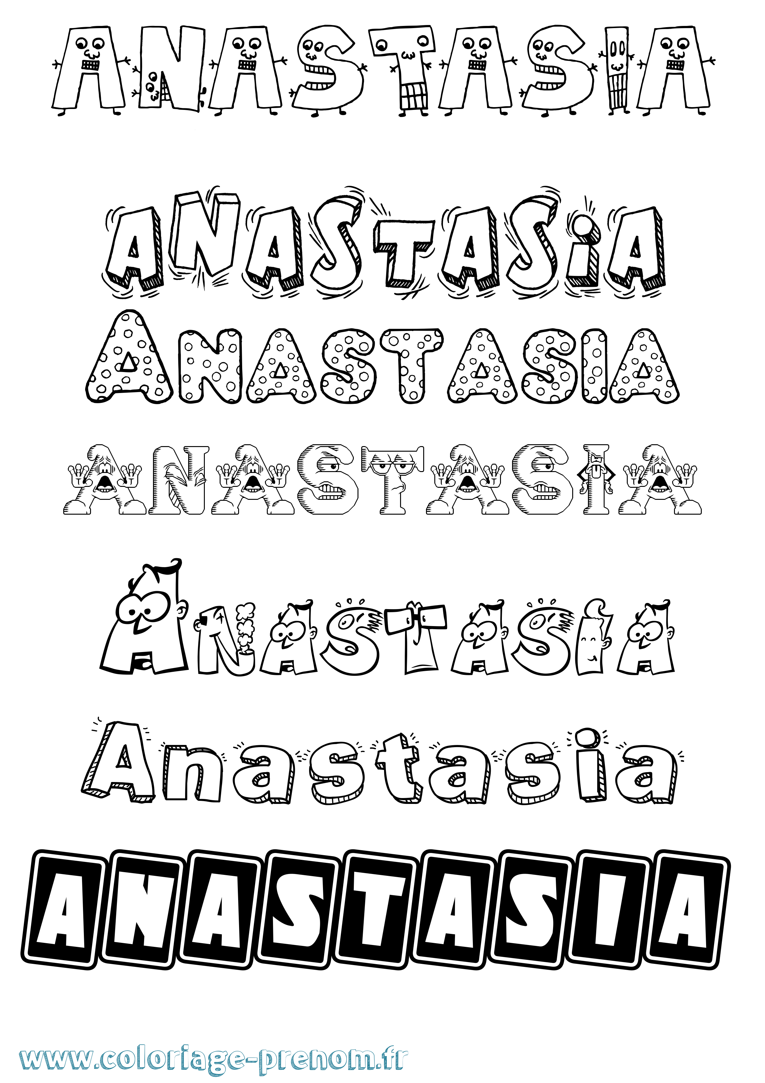 Coloriage Anastasia Fun Coloriage prénom Anastasia Fun