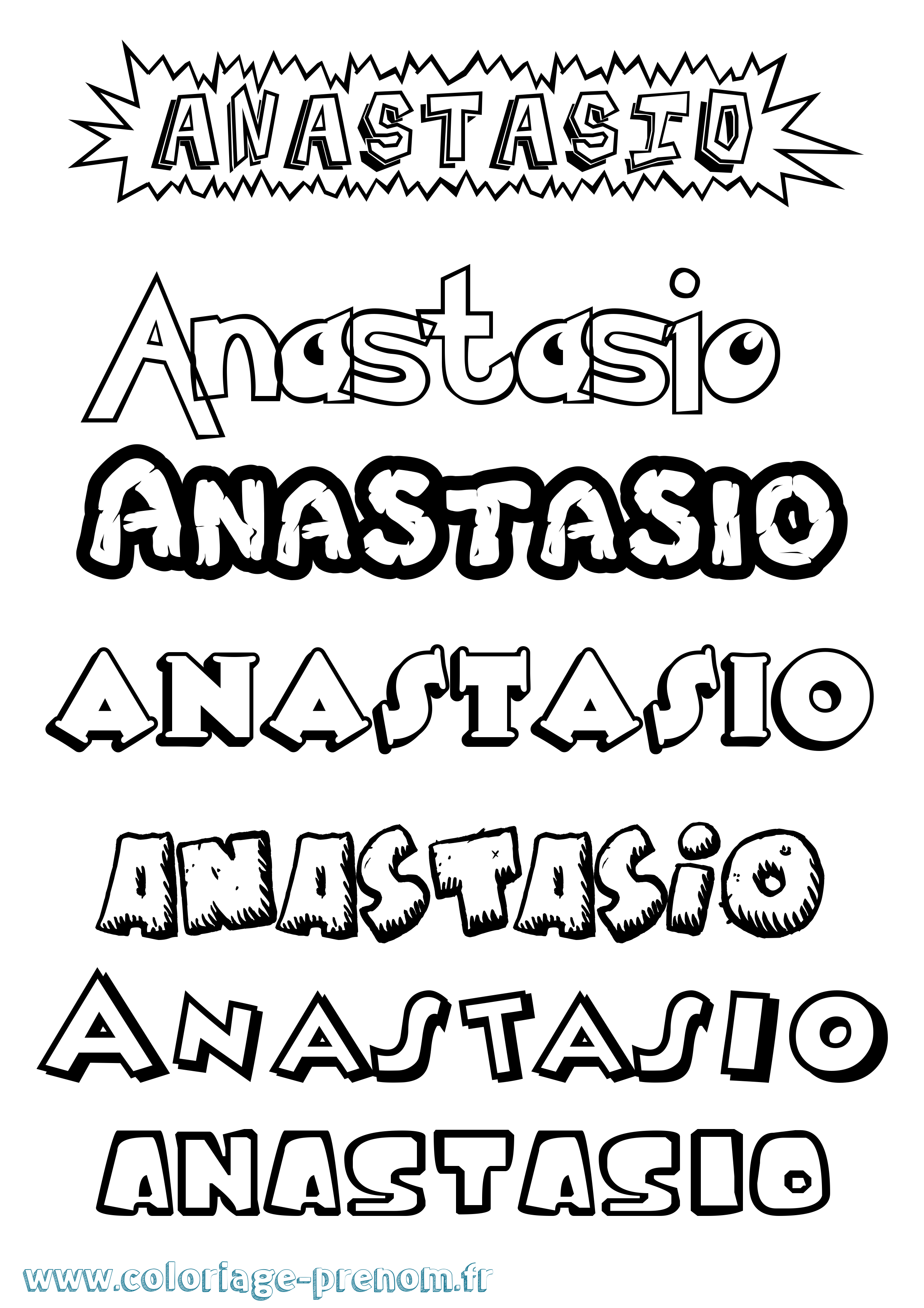 Coloriage Anastasio Dessin Animé Coloriage prénom Anastasio Dessin Animé