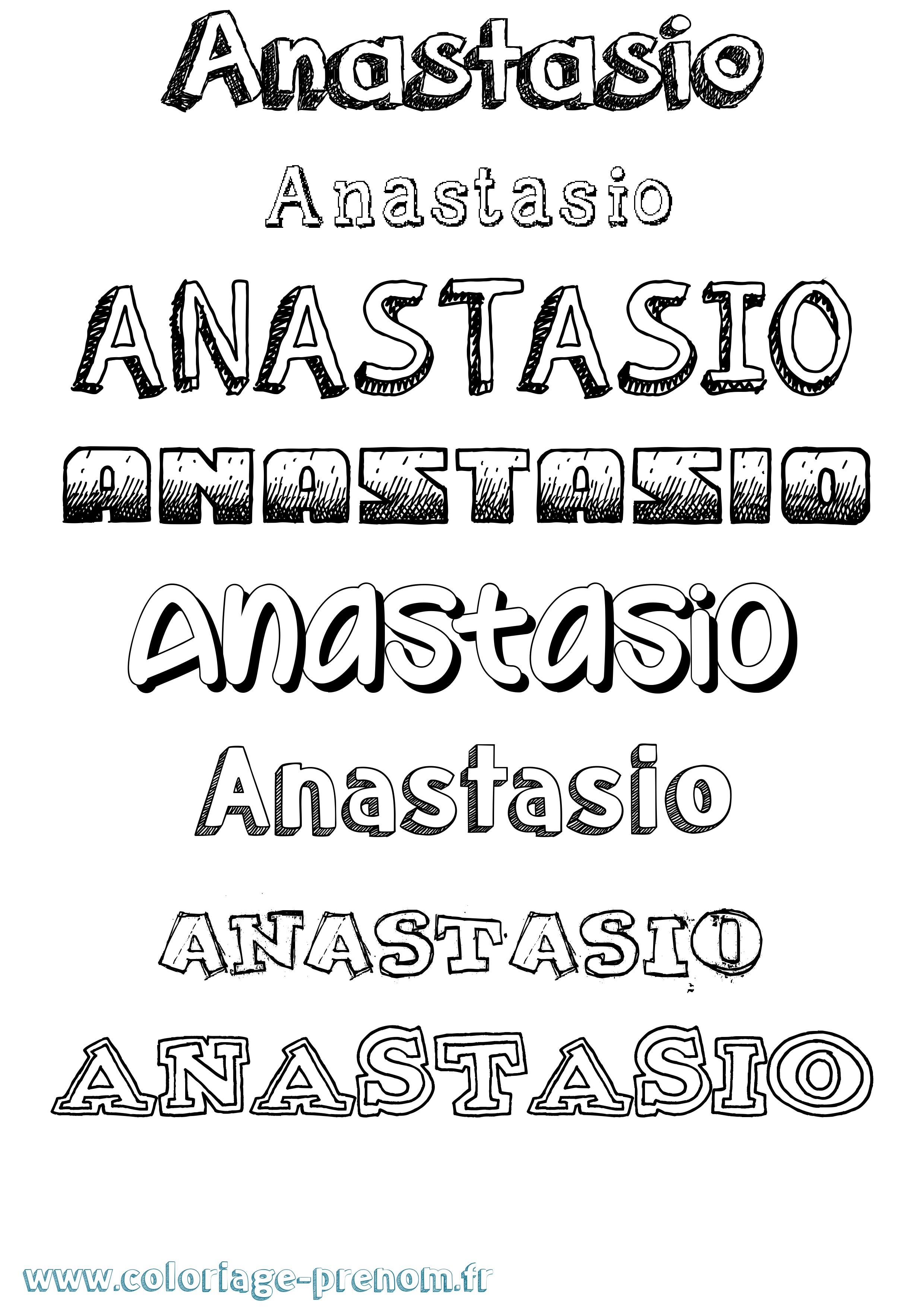 Coloriage Anastasio Dessiné Coloriage prénom Anastasio Dessiné