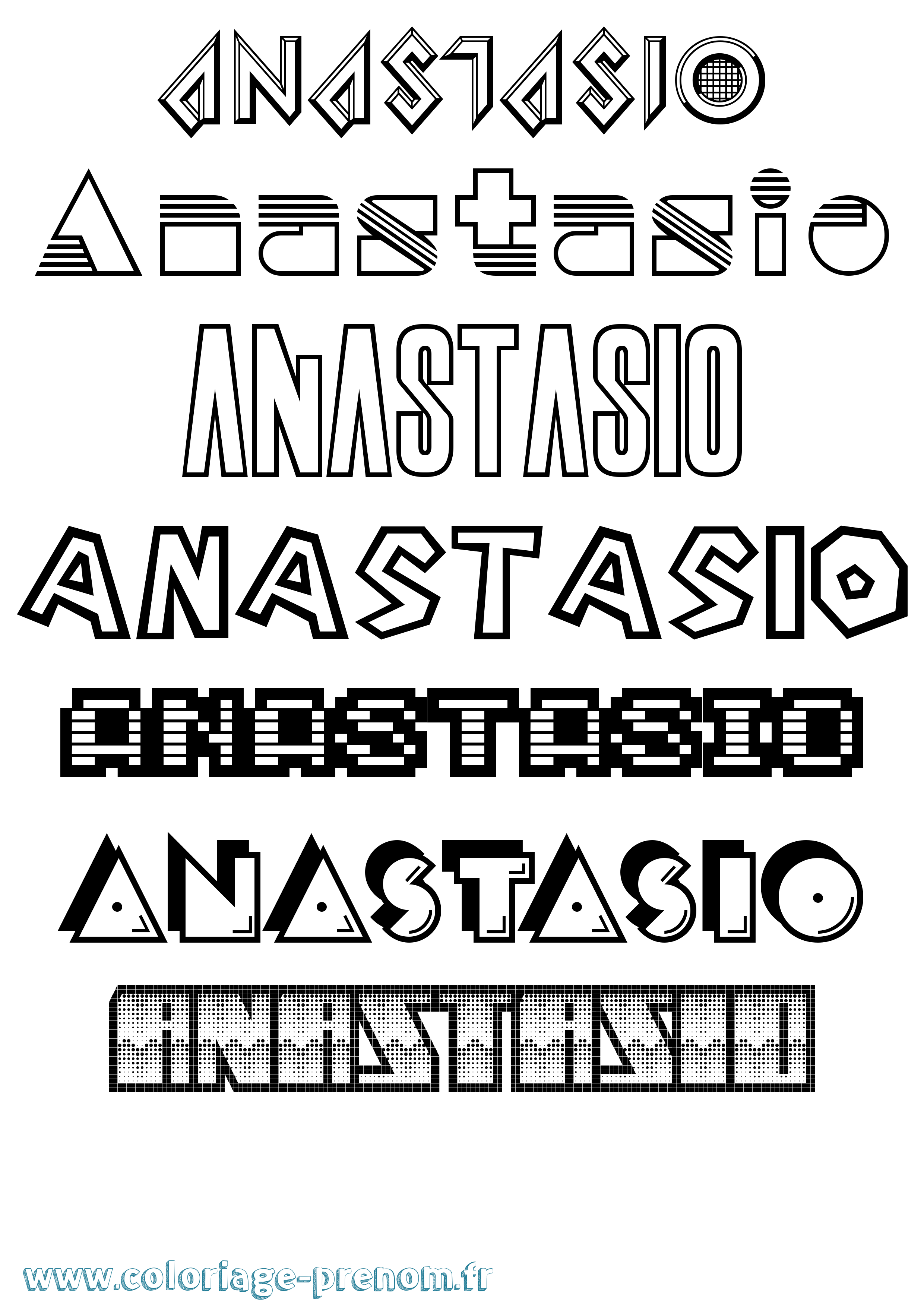 Coloriage Anastasio Jeux Vidéos Coloriage prénom Anastasio Jeux Vidéos