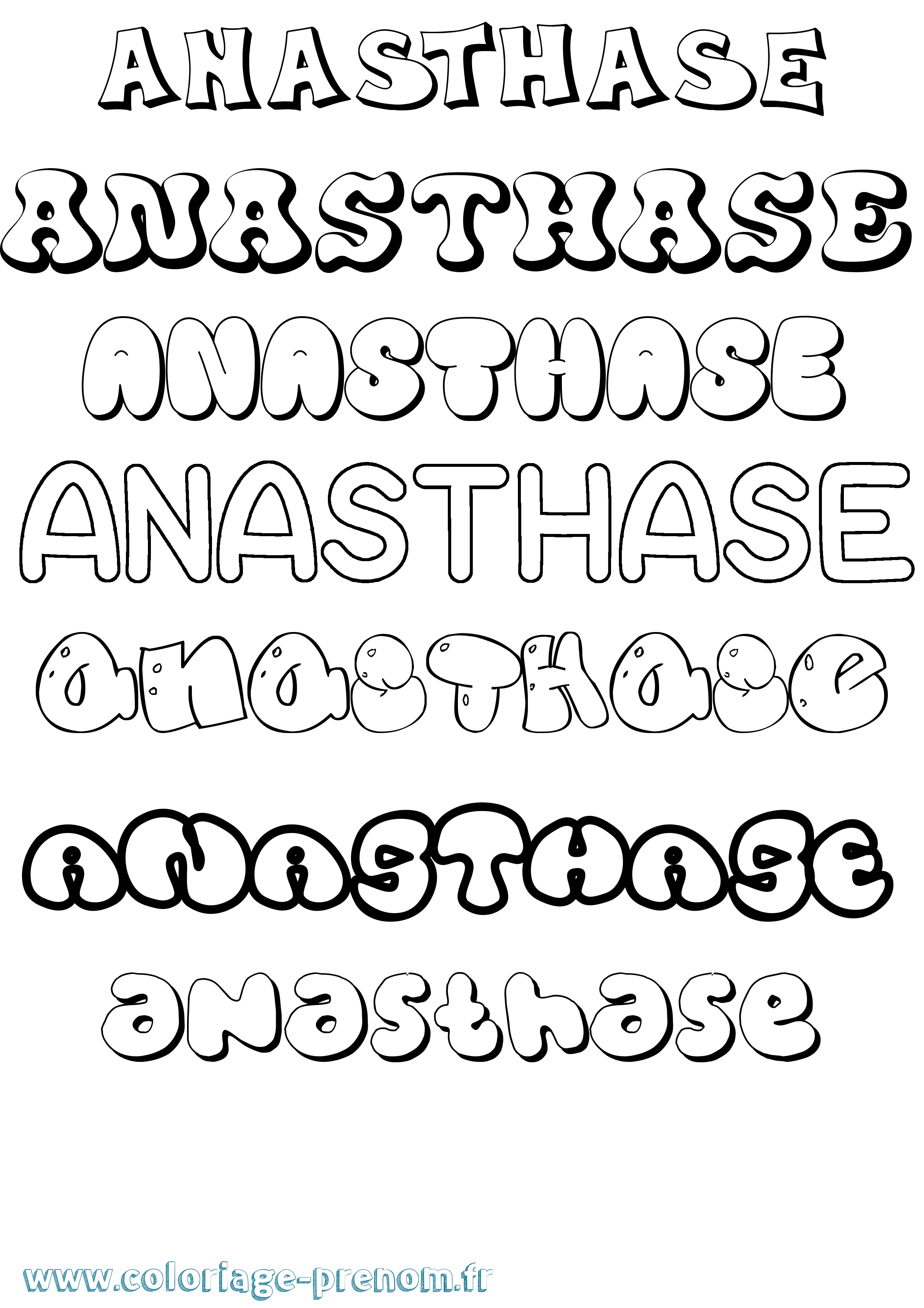 Coloriage Anasthase Bubble Coloriage prénom Anasthase Bubble