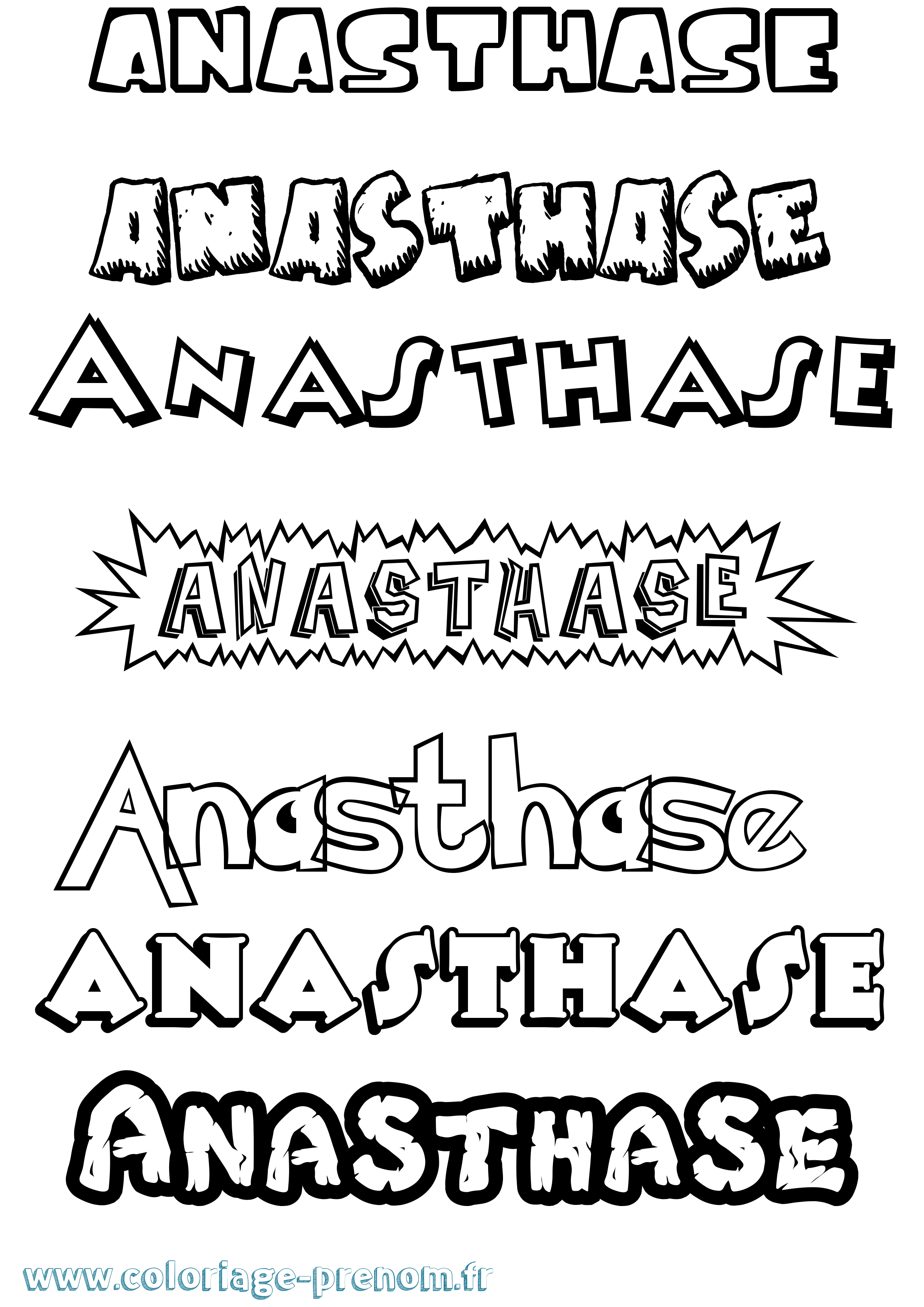 Coloriage Anasthase Dessin Animé Coloriage prénom Anasthase Dessin Animé