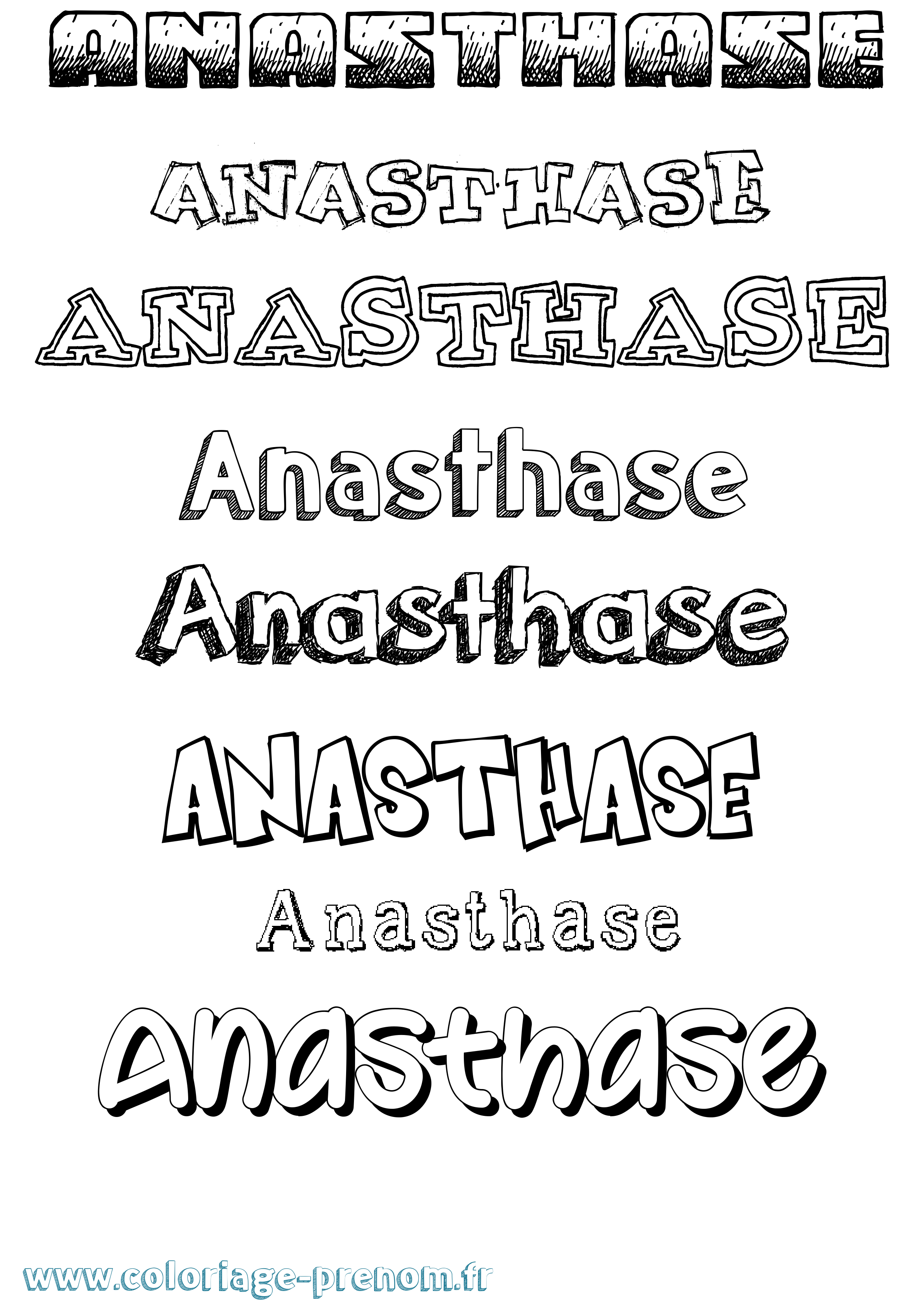Coloriage Anasthase Dessiné Coloriage prénom Anasthase Dessiné