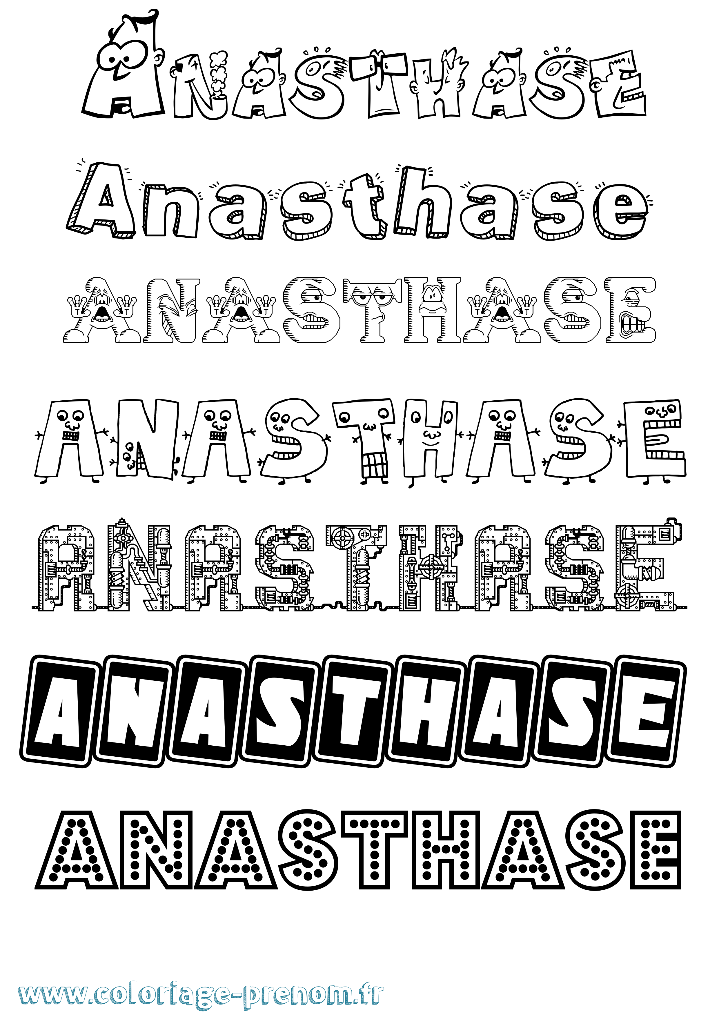 Coloriage Anasthase Fun Coloriage prénom Anasthase Fun
