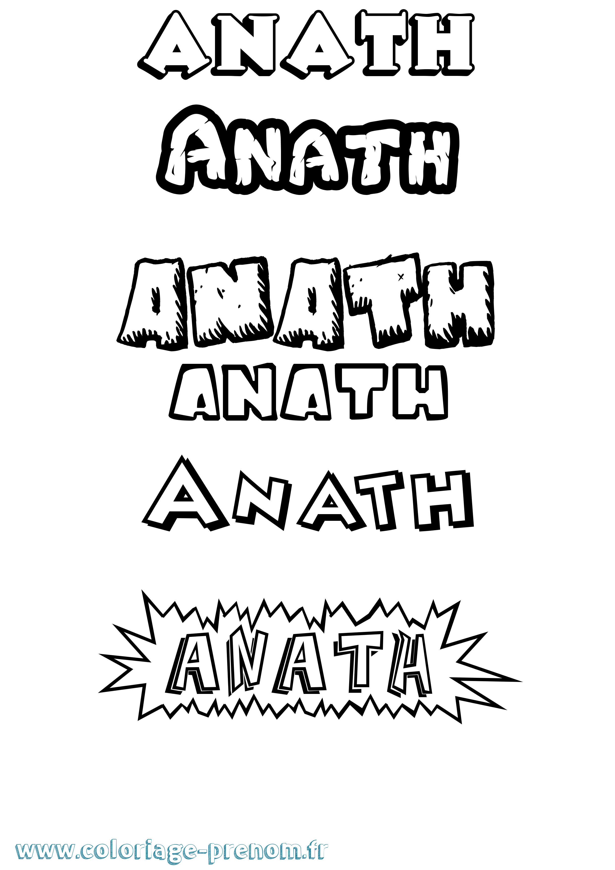 Coloriage Anath Dessin Animé Coloriage prénom Anath Dessin Animé