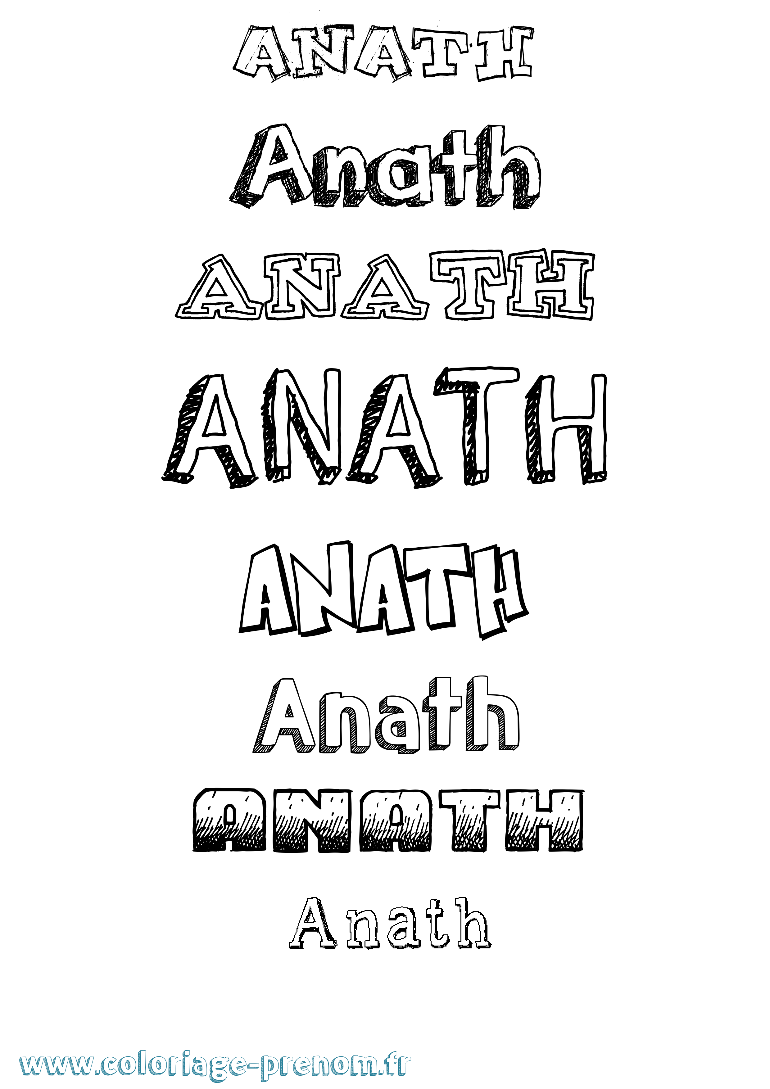Coloriage Anath Dessiné Coloriage prénom Anath Dessiné