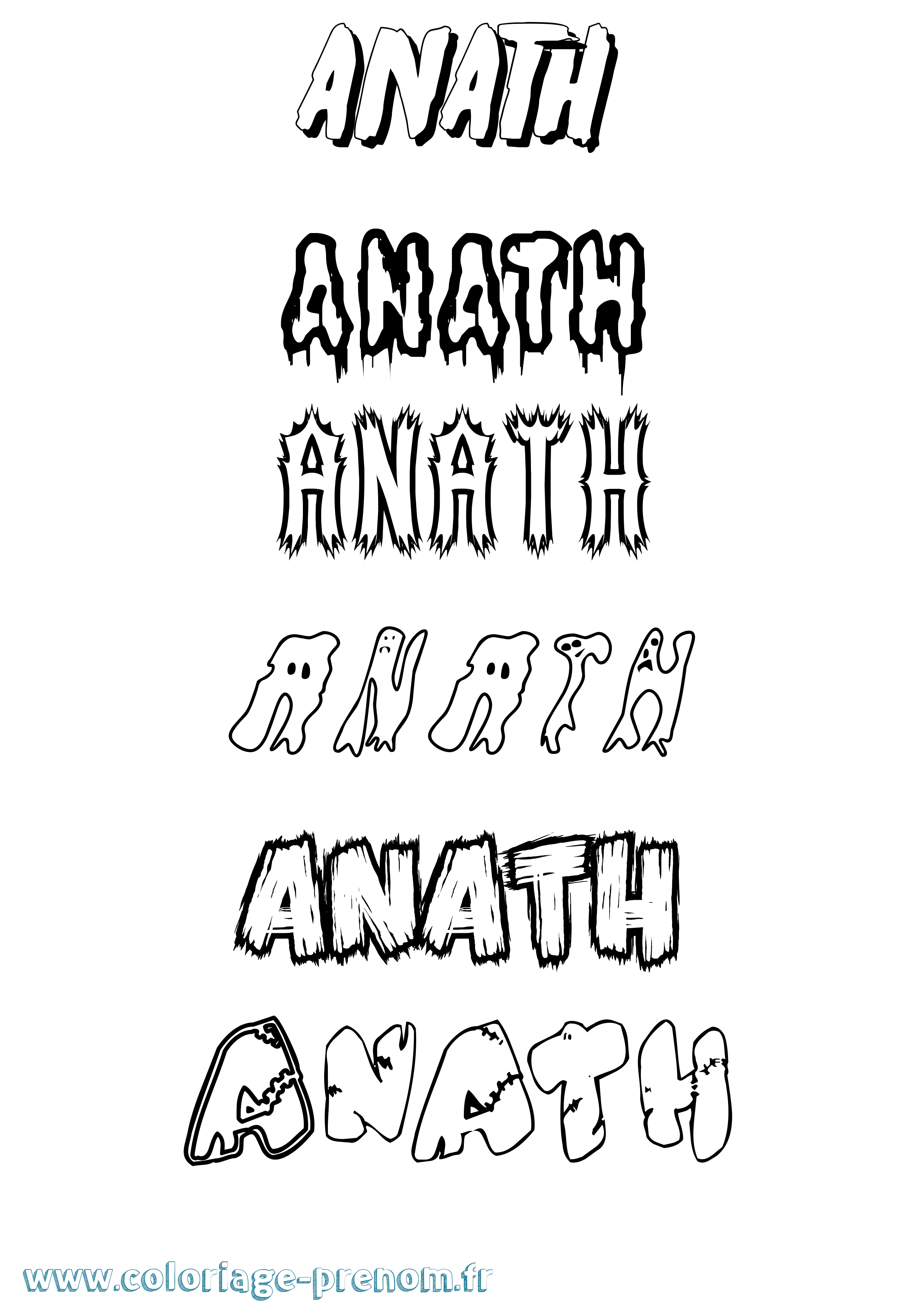 Coloriage Anath Frisson Coloriage prénom Anath Frisson