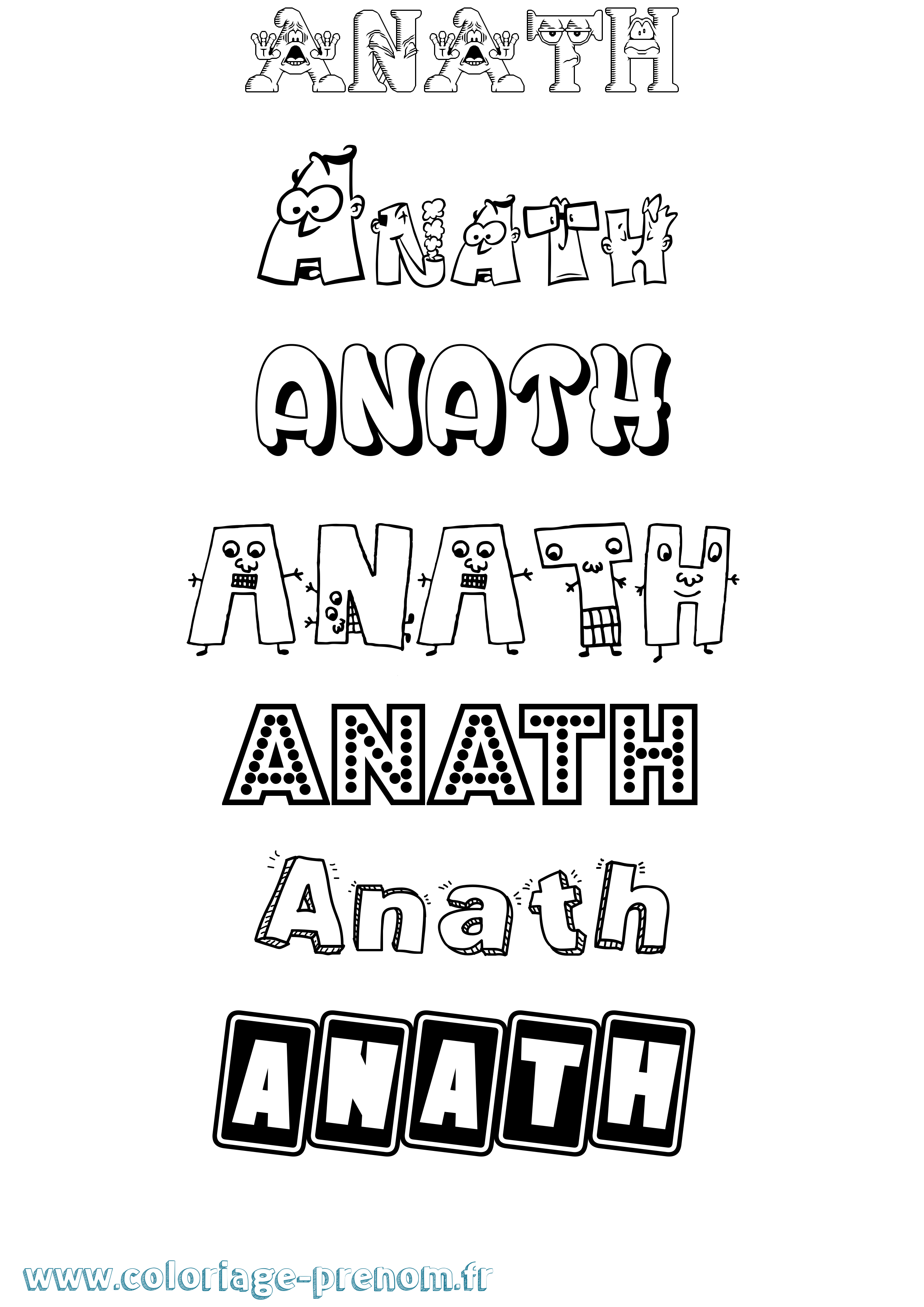 Coloriage Anath Fun Coloriage prénom Anath Fun