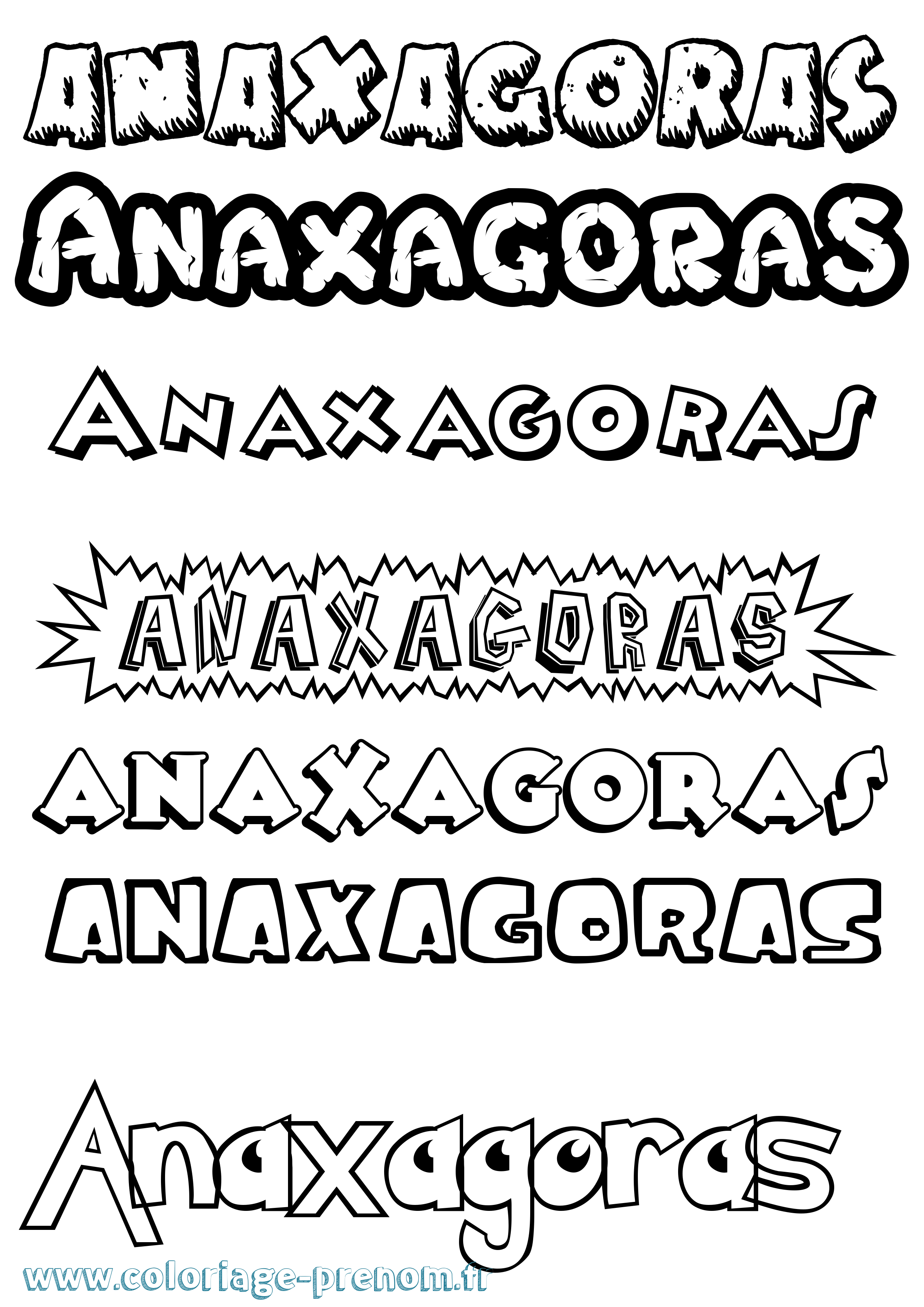 Coloriage Anaxagoras Dessin Animé Coloriage prénom Anaxagoras Dessin Animé