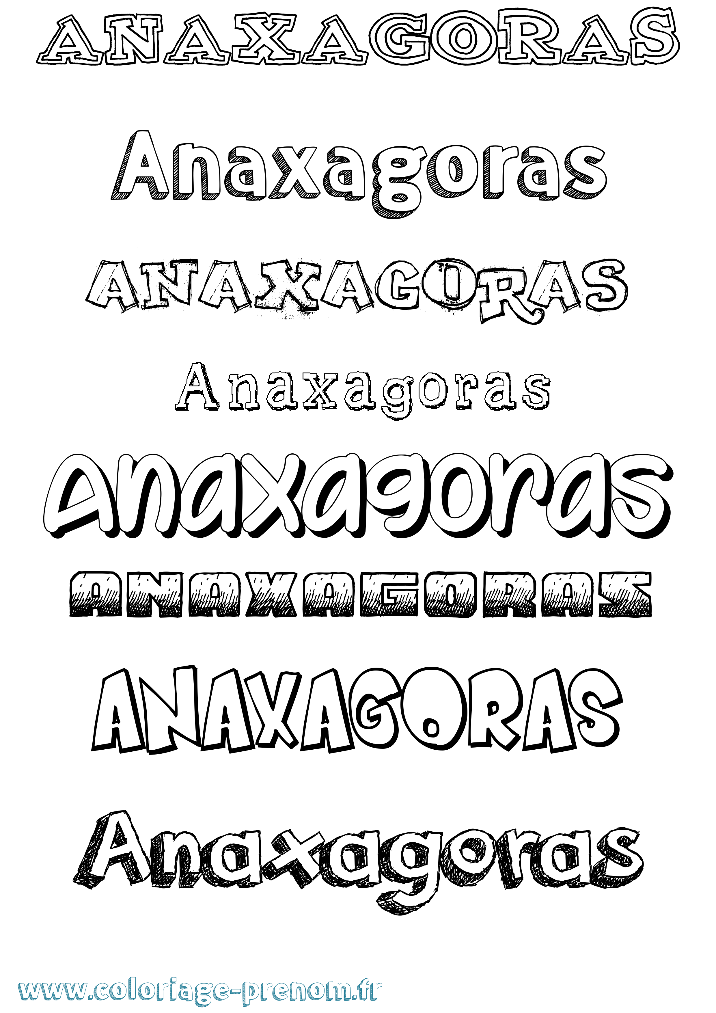 Coloriage Anaxagoras Dessiné Coloriage prénom Anaxagoras Dessiné