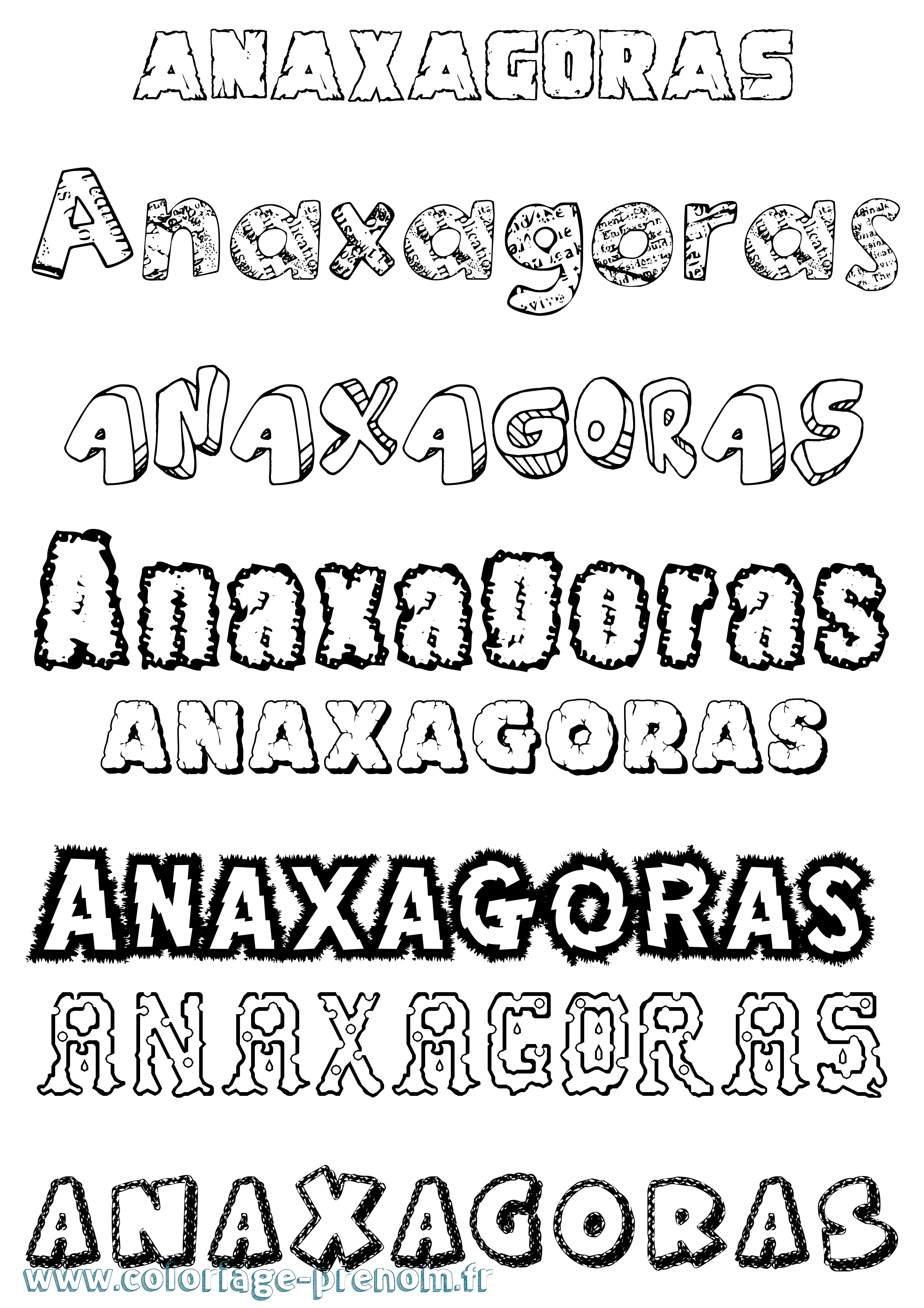 Coloriage Anaxagoras Destructuré Coloriage prénom Anaxagoras Destructuré
