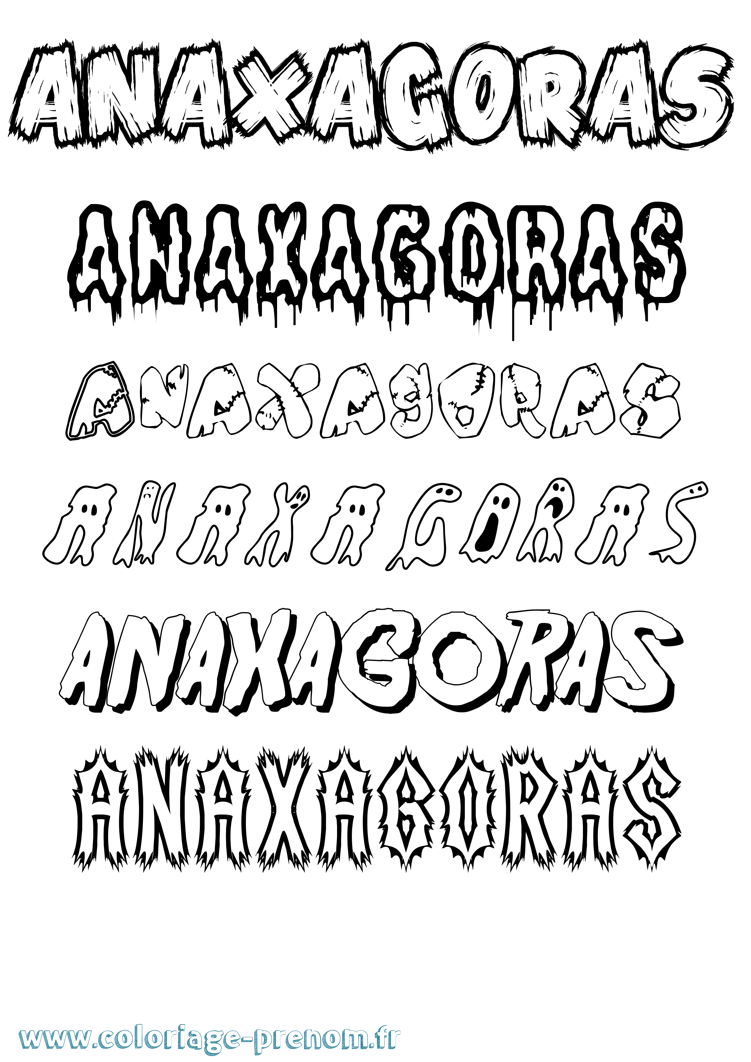 Coloriage Anaxagoras Frisson Coloriage prénom Anaxagoras Frisson