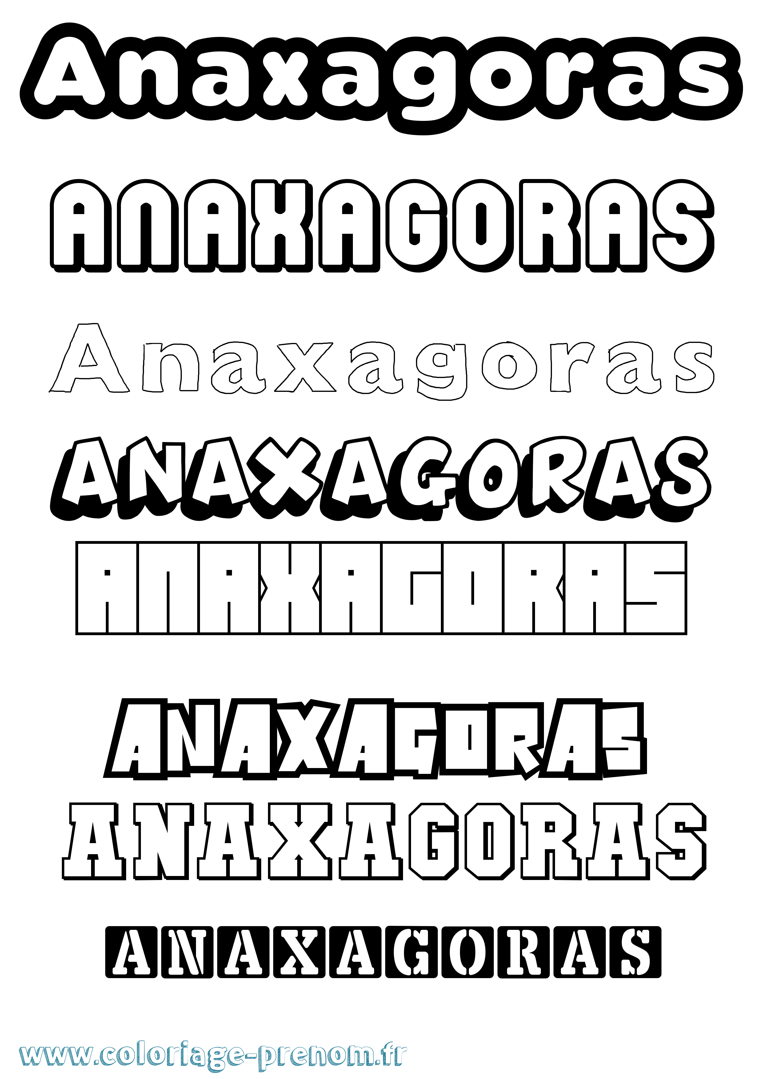 Coloriage Anaxagoras Simple Coloriage prénom Anaxagoras Simple