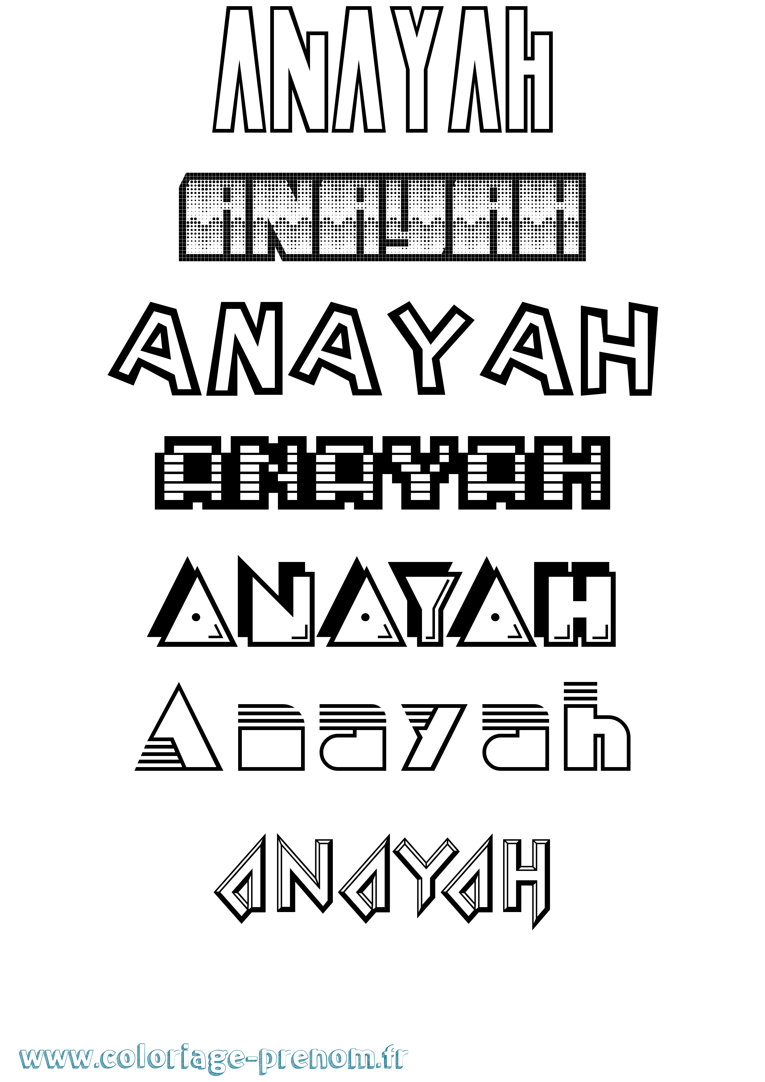 Coloriage Anayah Jeux Vidéos Coloriage prénom Anayah Jeux Vidéos