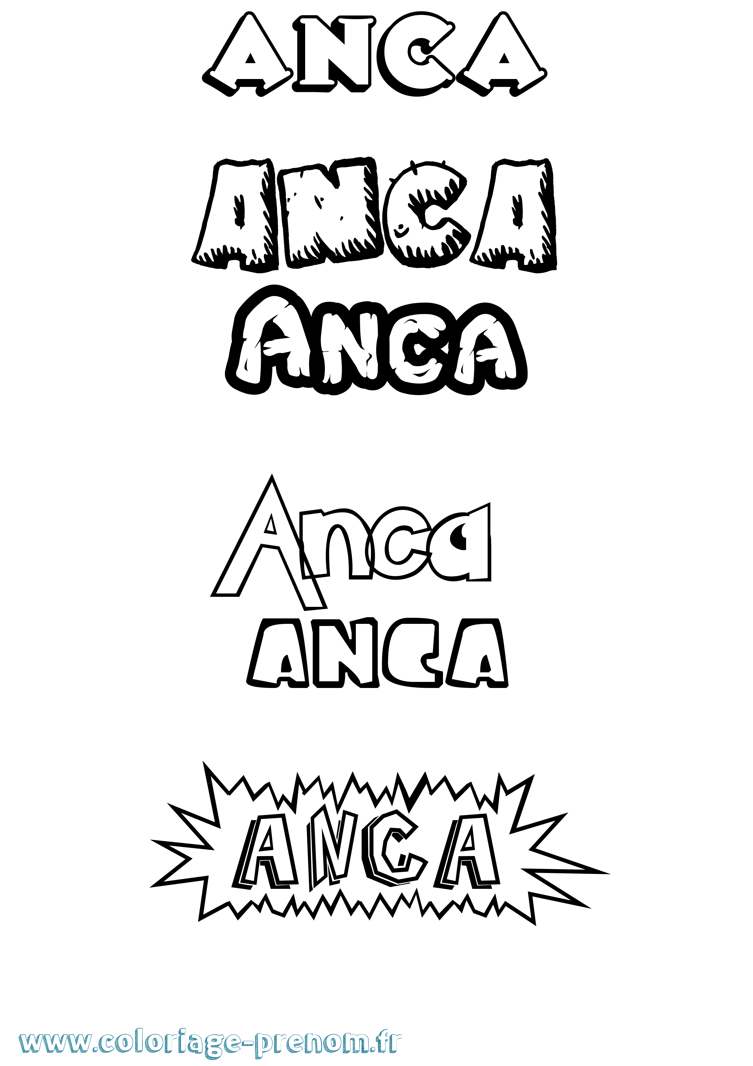 Coloriage Anca Dessin Animé Coloriage prénom Anca Dessin Animé