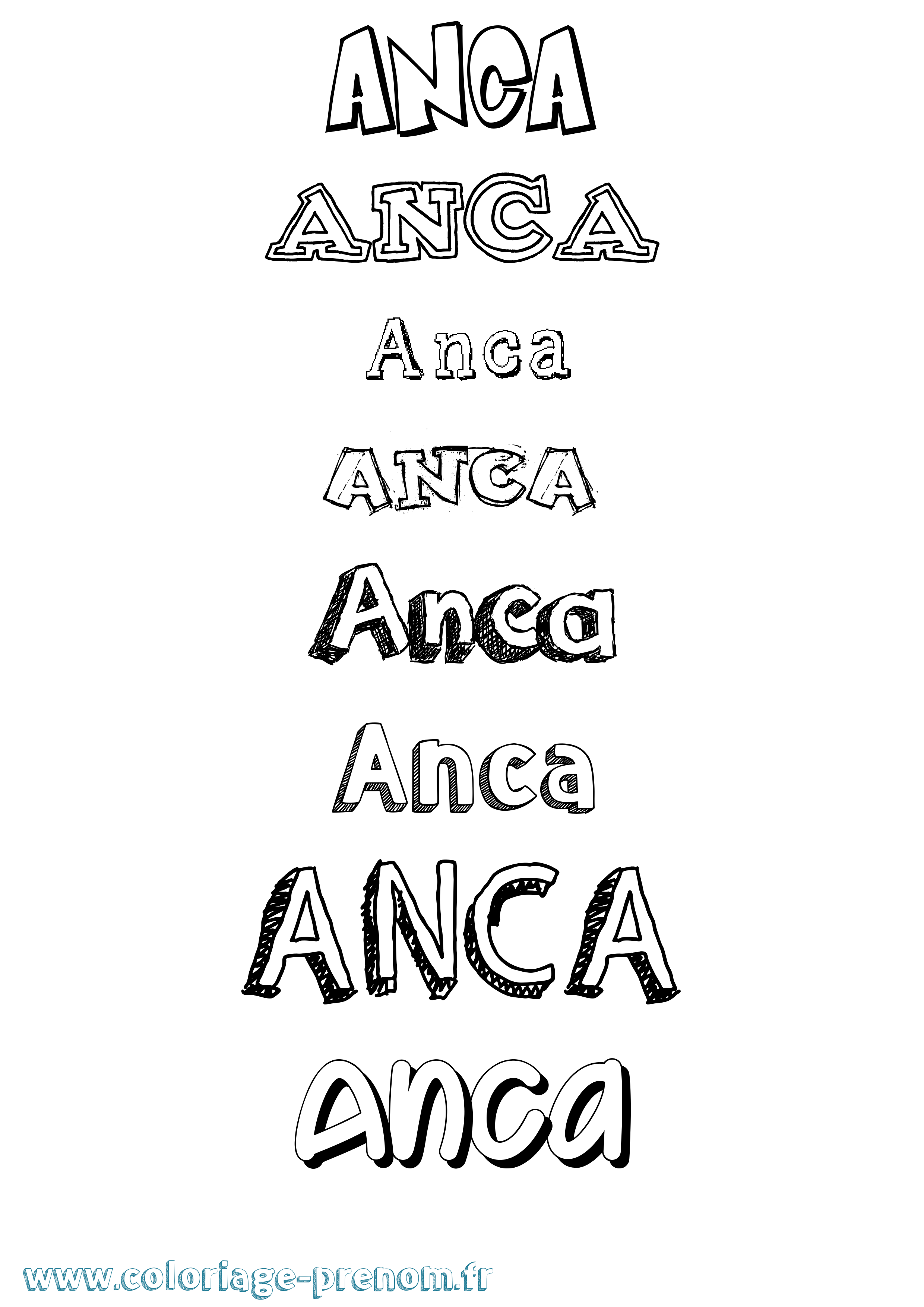 Coloriage Anca Dessiné Coloriage prénom Anca Dessiné