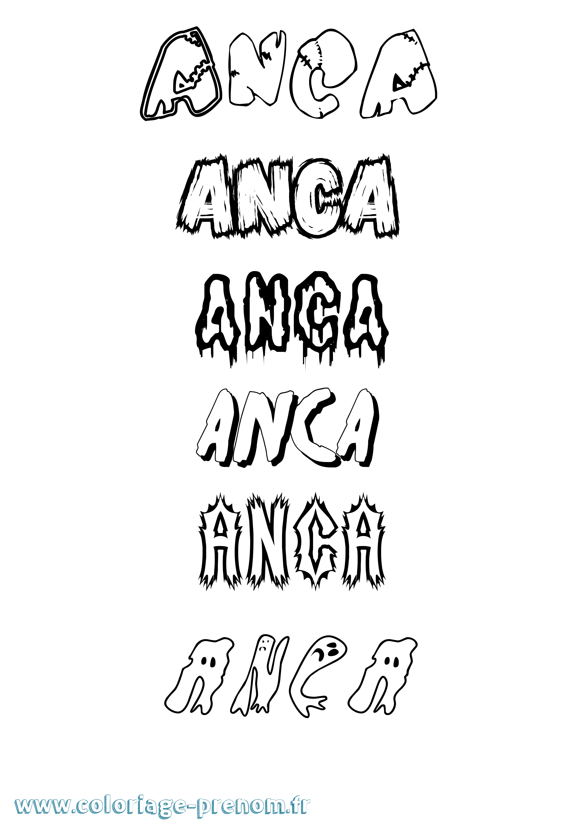 Coloriage Anca Frisson Coloriage prénom Anca Frisson