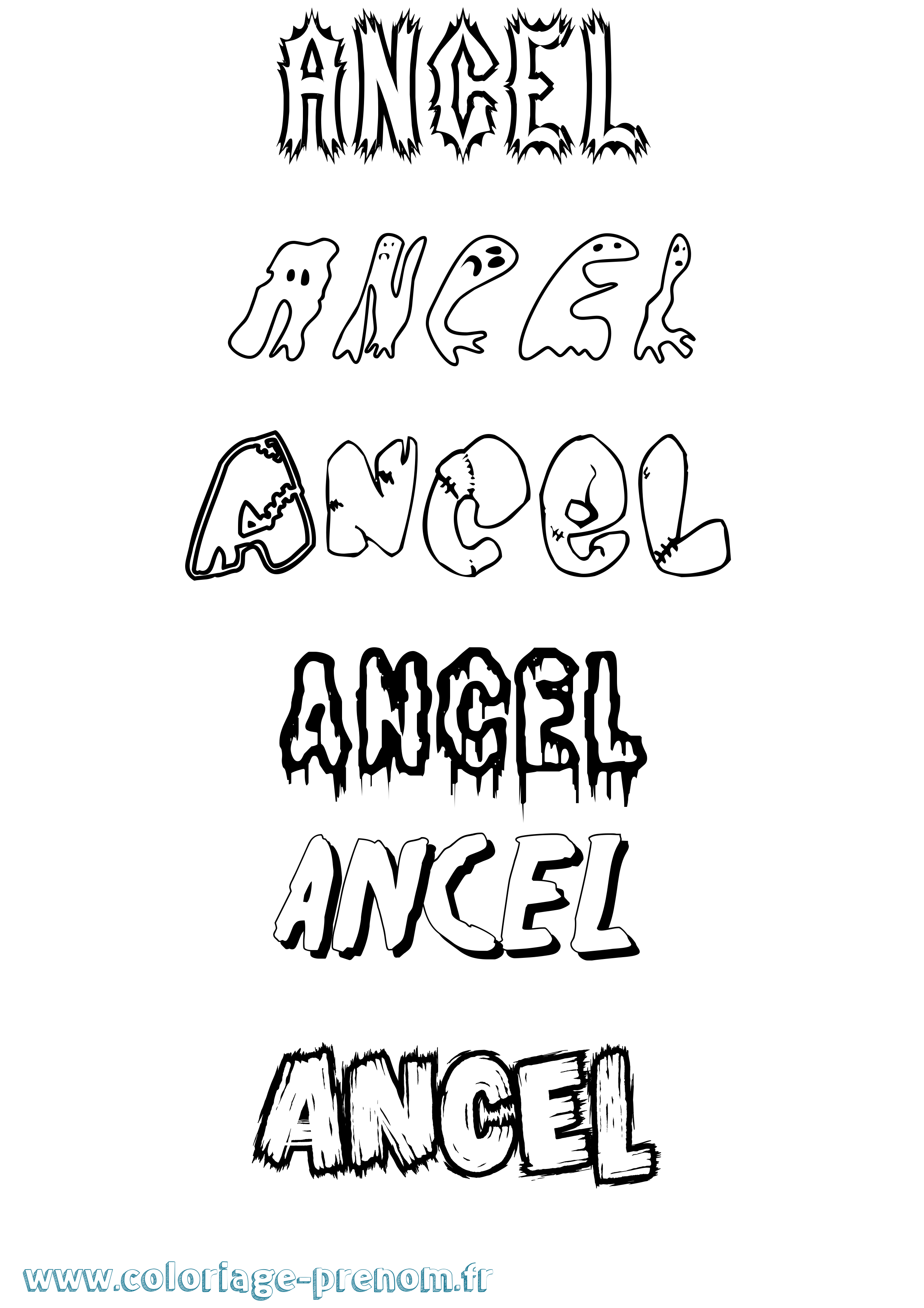 Coloriage Ancel Frisson Coloriage prénom Ancel Frisson