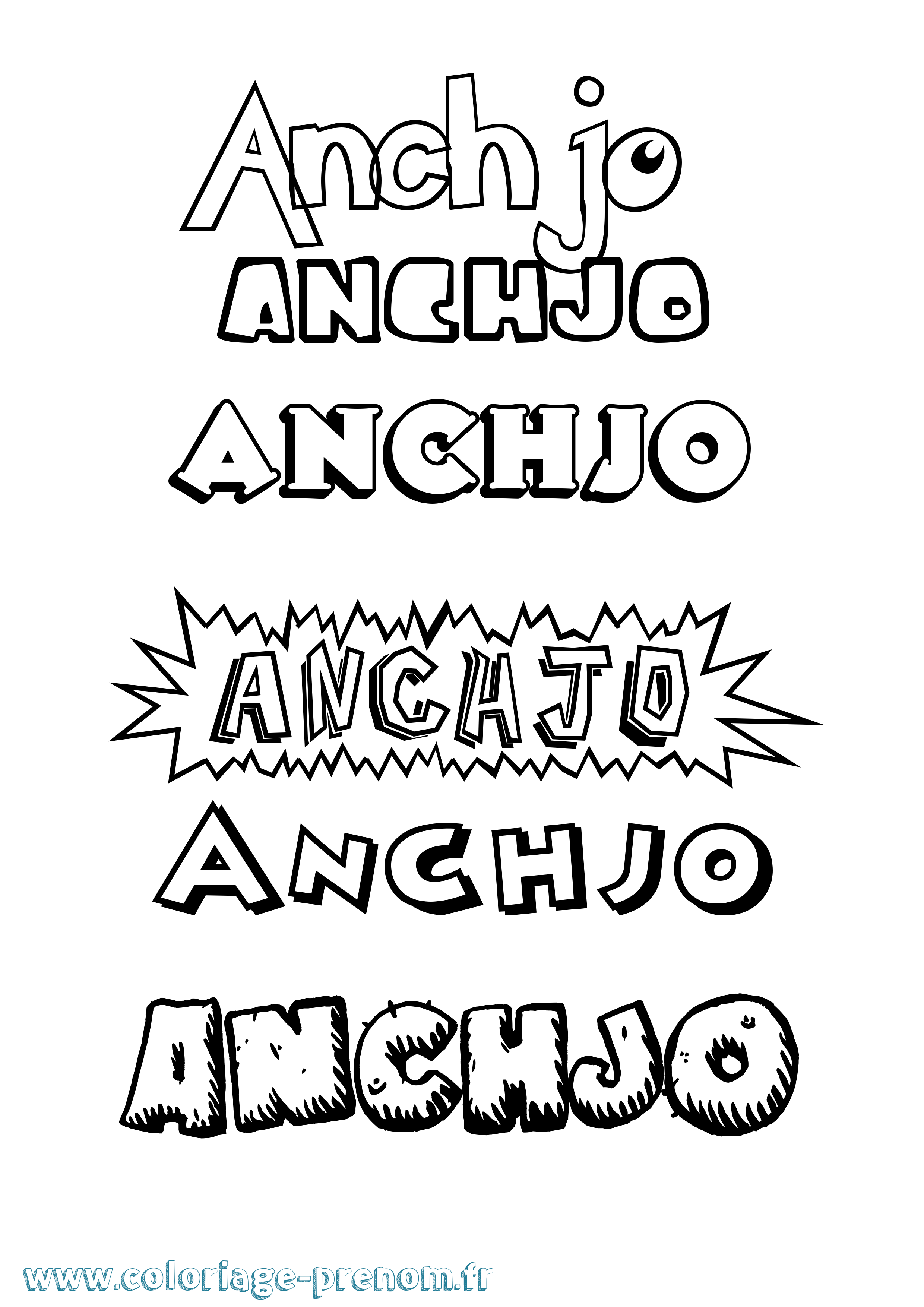 Coloriage Anchjo Dessin Animé Coloriage prénom Anchjo Dessin Animé